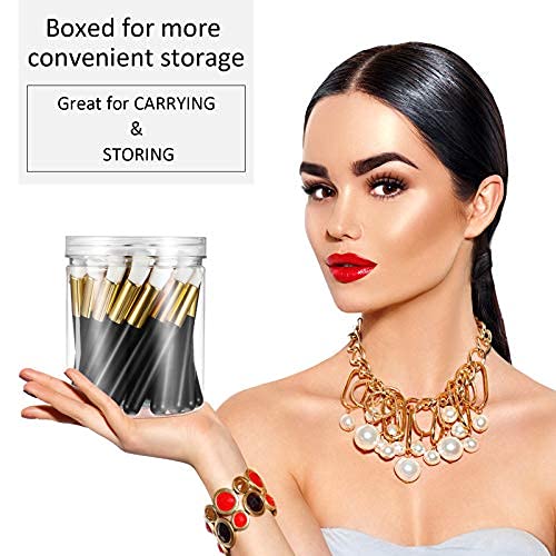 30 Pieces Lash Brushes for Cleaning Lash Shampoo Brushes for Eyelash with Container Blackhead Removing Nose Pore Deep Cleaning 4 Inch,Black