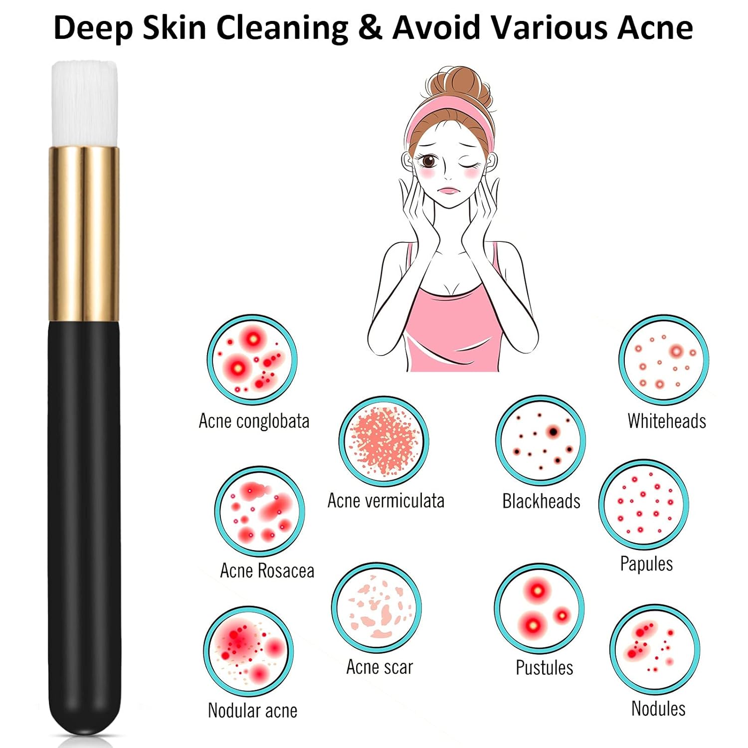 30 Pieces Lash Brushes for Cleaning Lash Shampoo Brushes for Eyelash with Container Blackhead Removing Nose Pore Deep Cleaning 4 Inch,Black