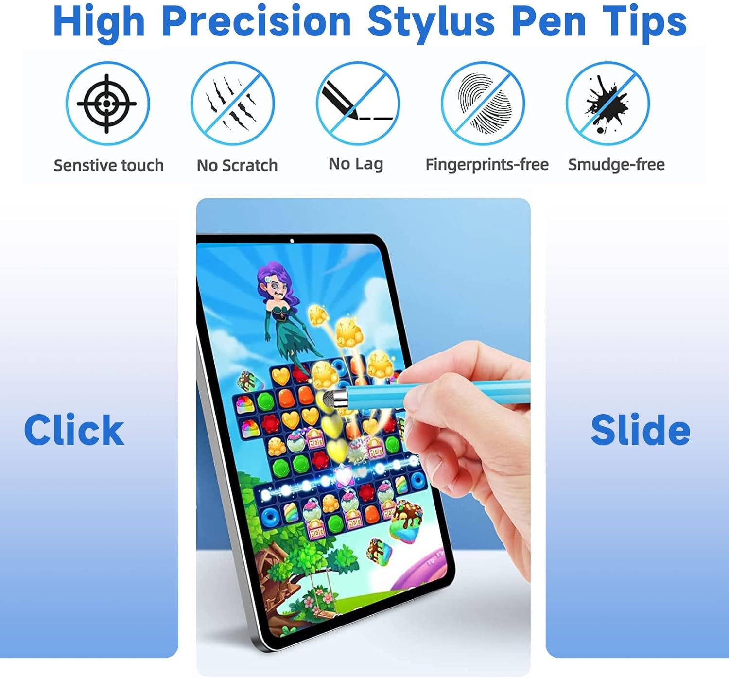 10pcs mesh Tips 12pcs disc Tips for Capacitive Touch Screen Stylus