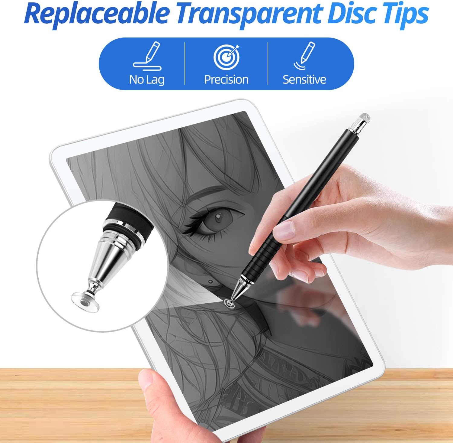 10pcs mesh Tips 12pcs disc Tips for Capacitive Touch Screen Stylus