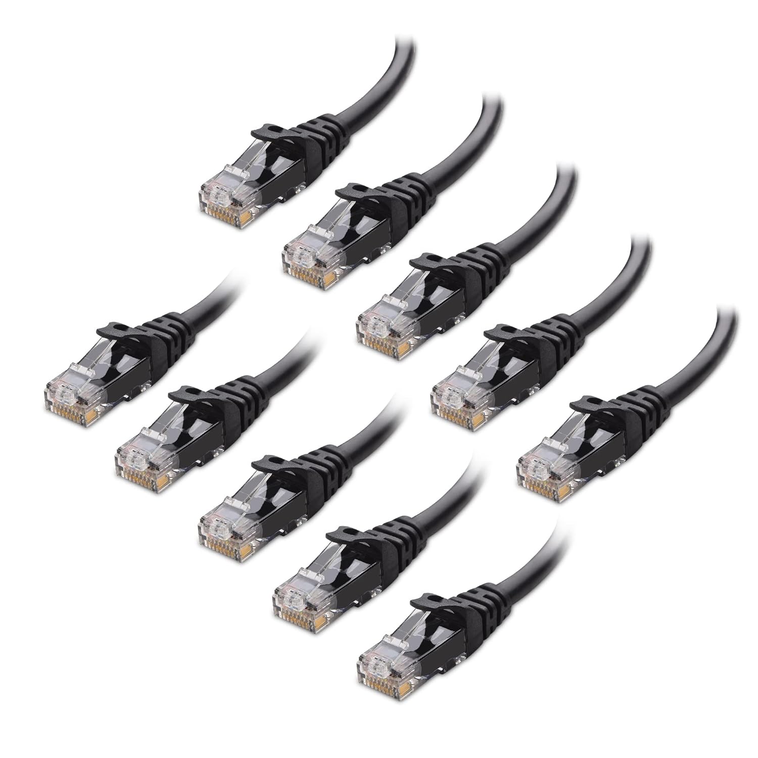 10Gbps 10-Pack Snagless Cat 6 Ethernet Cable - 10ft, Cat 6 Cable, Cat6 Cord, Ethernet Cord, Black