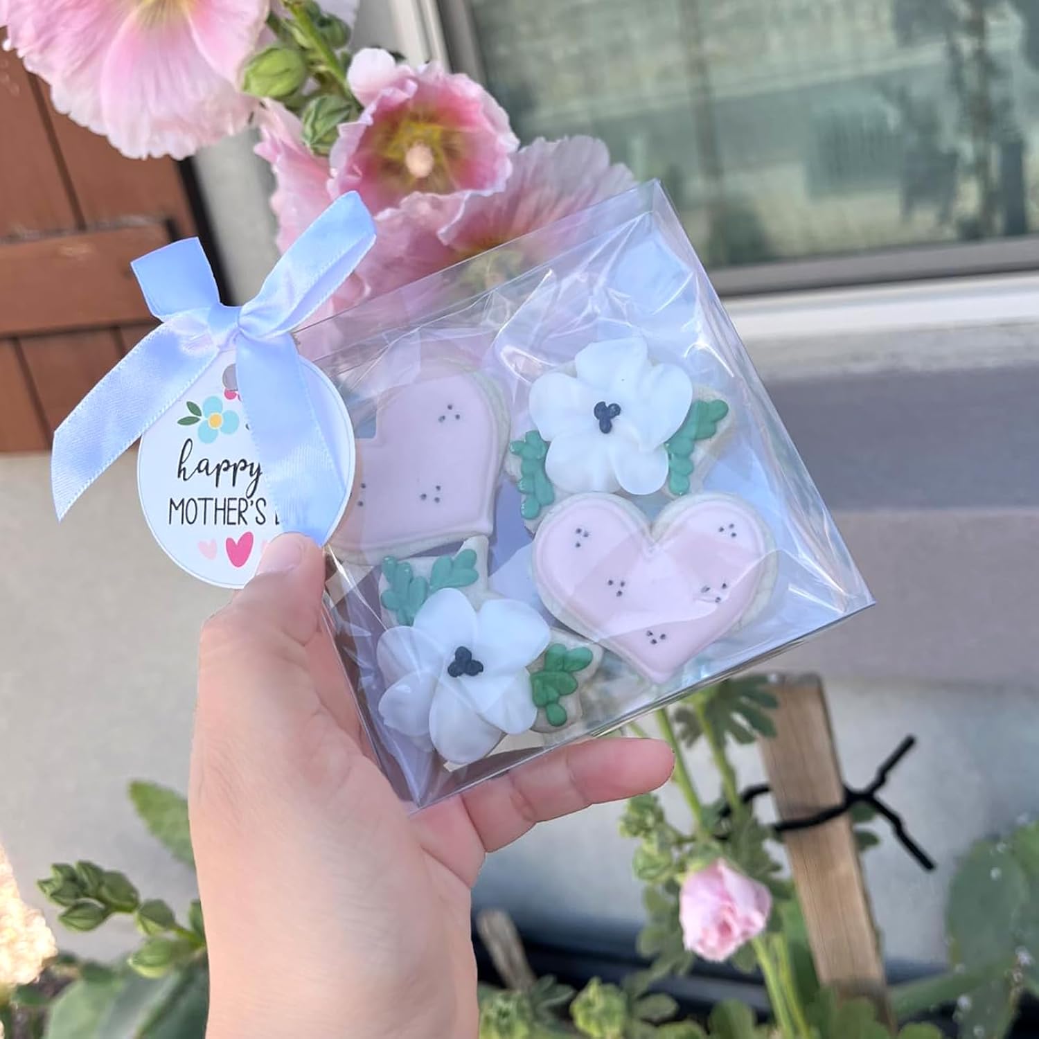 100Pcs Plastic Clear Single Treat Boxes with Full Window - 4x4x1.2inch, Dessert Box for Macarons, Donuts, Parties & Holidays