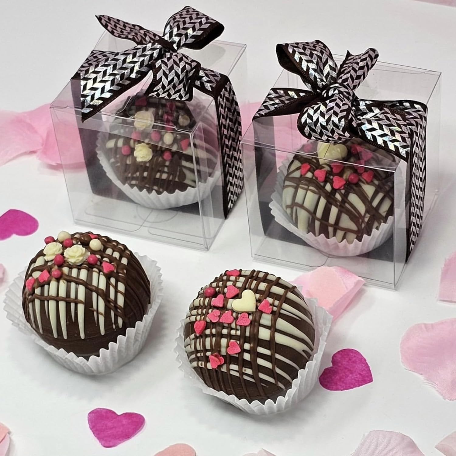 100Pack 3x3x3 Inch Clear Boxes for Hot Chocolate Bomb, Small Gifts, Bakery, Strawberries, Cupcake, Charcuterie, Christmas Party Favors
