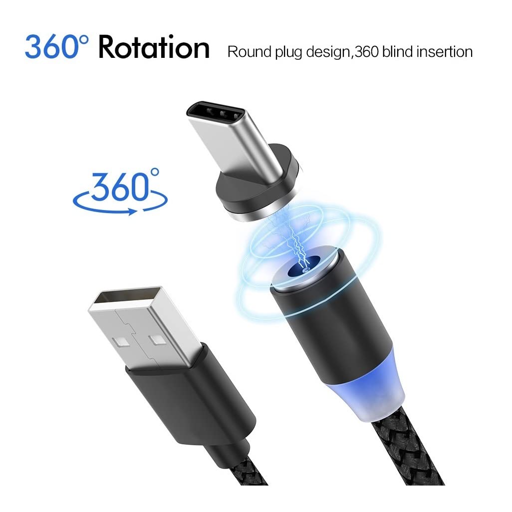 Magnetic Charging Cable 10pcs,Just Short USB Cables No Magnetic Charging Tips, 0.6 0.8ft/20 25cm,2.4 A Max i Style Nylon Braid Cord,Compatibility Charger Station/Mobile Power&More Devices Black