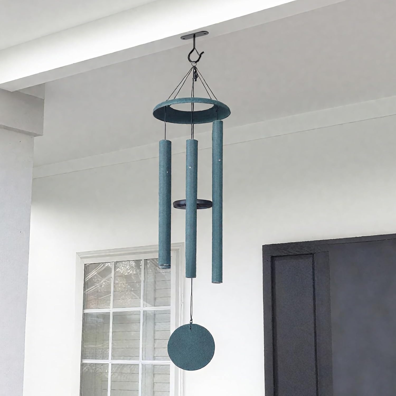 Heavy Duty Ceiling Hooks for Hanging Plants and String Lights, 2.36 Inch Plant Hook with Safety Latch, Ceiling Hanging Hook for Bird Feeders and Lanterns, Indoor Outdoor Use 40 lbs Black, 6 Pcs