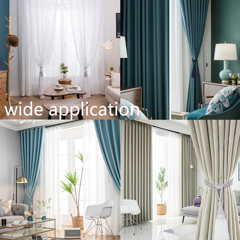 2 Pack Curtain Tiebacks Tassel Drapery Tie-Backs Rope Handmade Holdbacks Home Office Hotel Decorative Mix Beige, 2 Pack