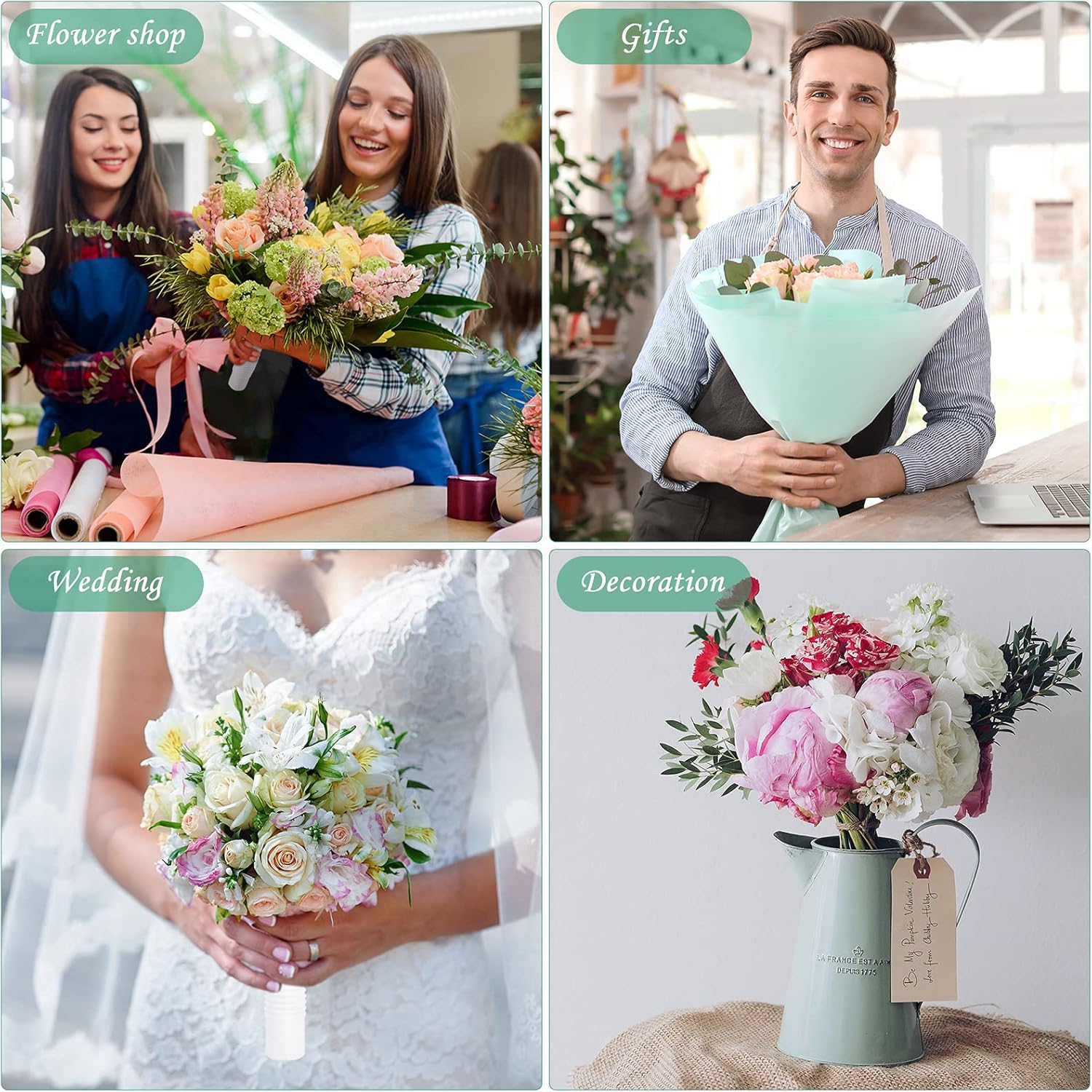 Wedding Bouquet Holder Bridal Bouquet Holders for Artificial Flowers Foam Bouquet Holder Handle for Weddings Flower Arrangement Gardening Supplies 10 Pieces