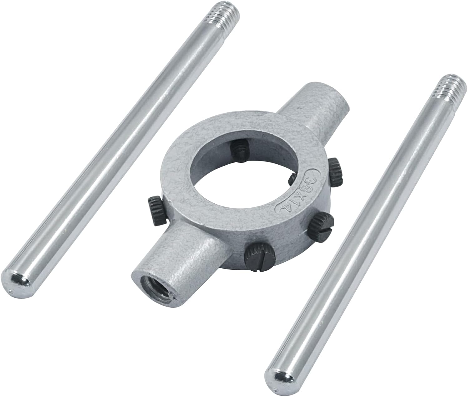 1-1/2 Inch 38mm Die Stock Handle Wrench, M12-M14 Adjustable Die Wrench Handle Holder, Heavy Duty Round Die Holder