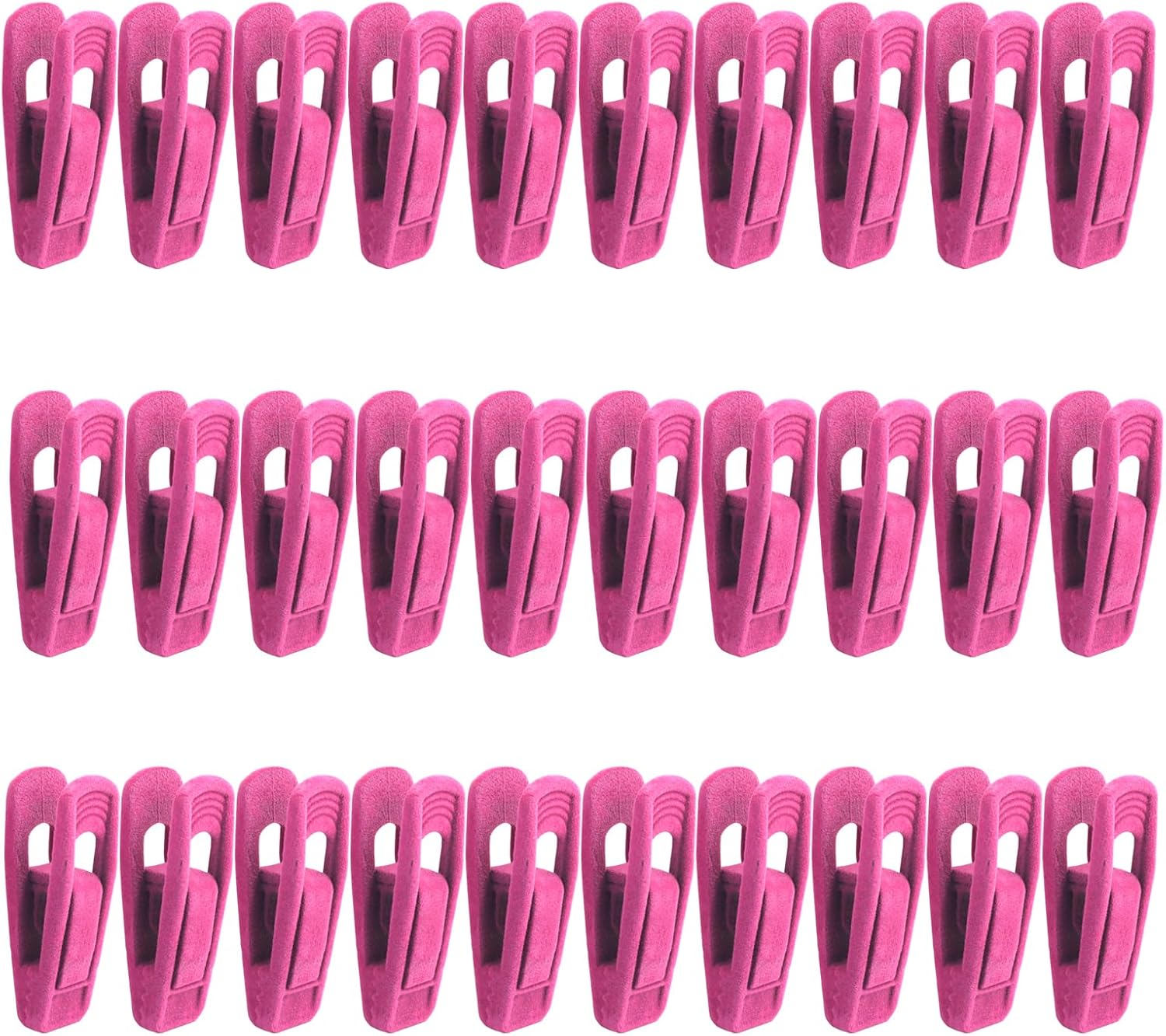 30 Pack Hot Pink Velvet Hanger Clips, Strong Hanger Clips Perfect for Organizing Skirts/Pants/Thin Felt Hangers