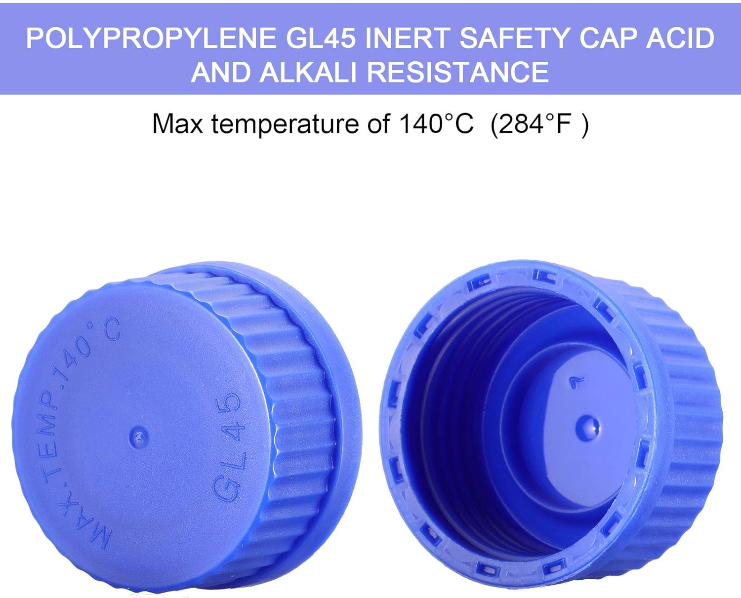 4 Pieces Glass Round Media Storage Glass Bottles Borosilicate Media Bottles with GL45 Blue Screw Cap for Lab Water Reagent Liquids 100 ml