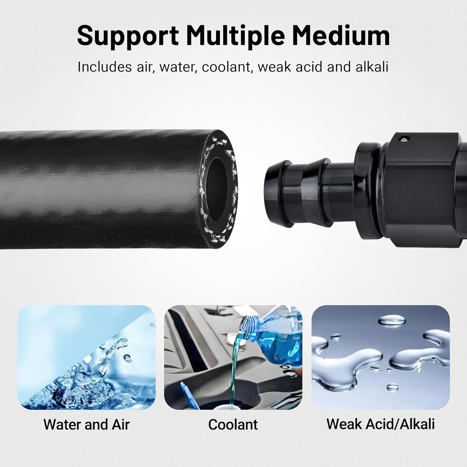 3/4" Silicone Heater Hose Radiator Coolant Hose Straight SAE J20R3 CLASS-A 60PSI 5FT Black