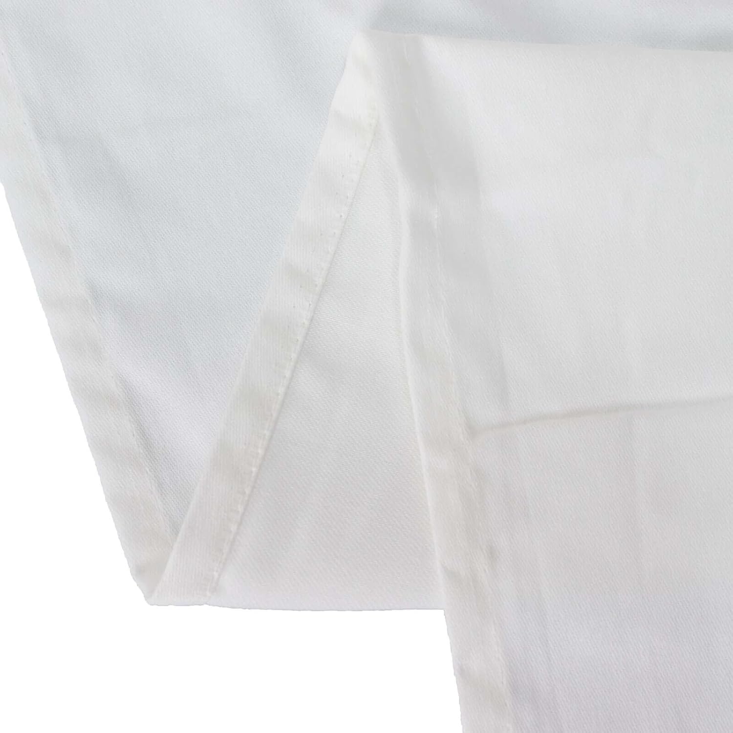 Efavormart White Cotton Blend Round Tablecloth 120" Seamless for 5 Foot Table with Floor-Length Drop