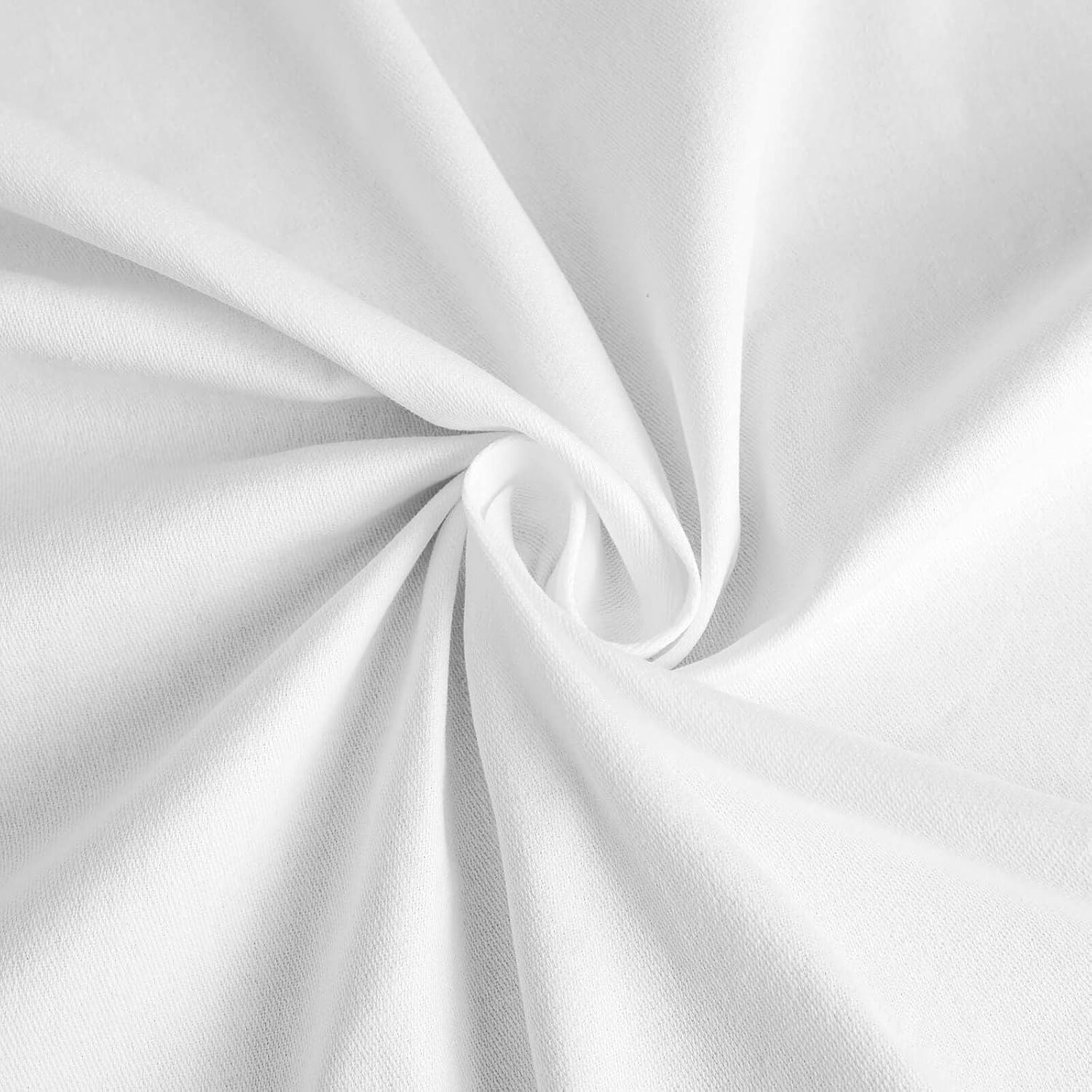 Efavormart White Cotton Blend Round Tablecloth 120" Seamless for 5 Foot Table with Floor-Length Drop
