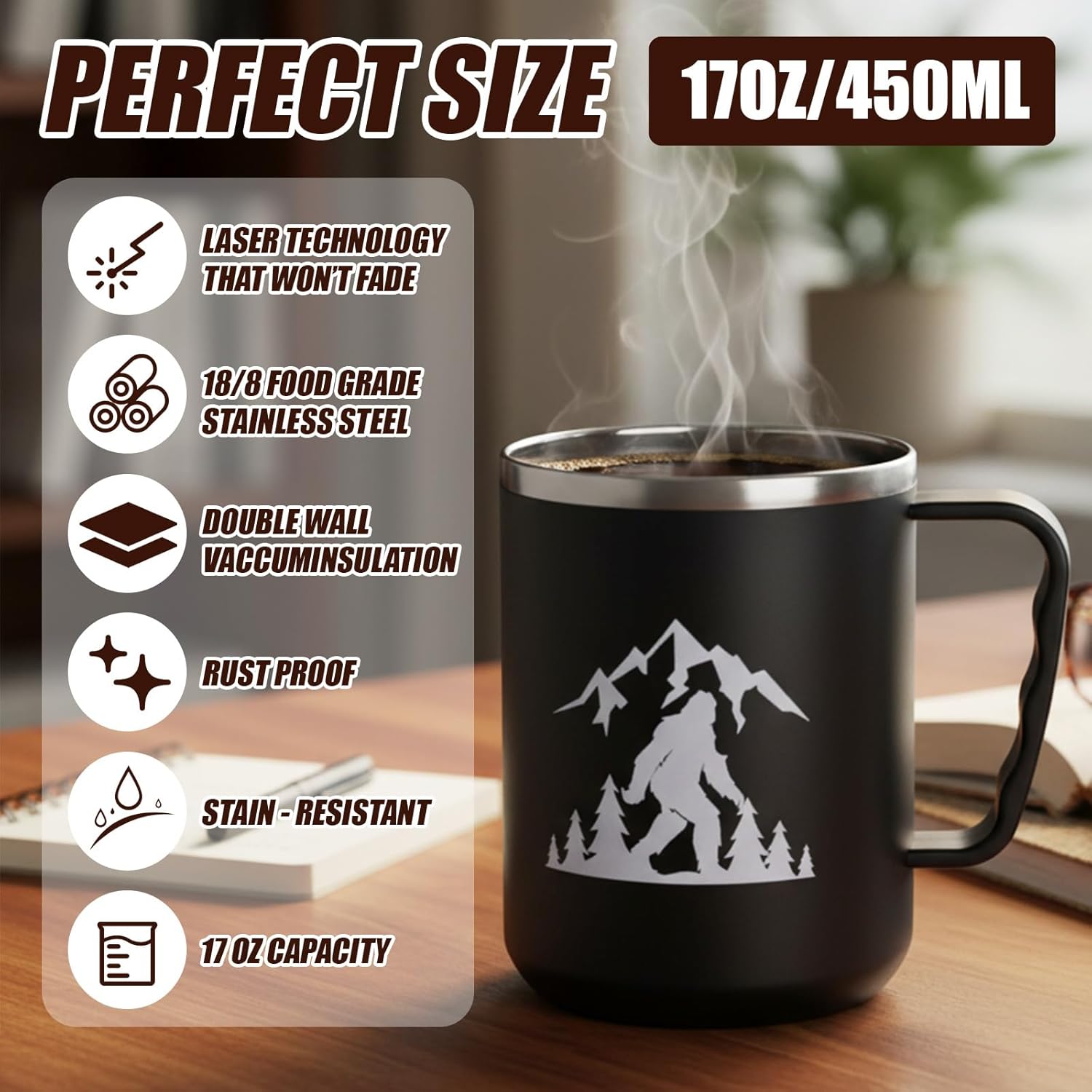 5 Pcs Bigfoot Sasquatch Gifts Sasquatch Lovers Gift with Large Blanket 12 oz Insulated Tumbler Socks Can Opener Keychain and Ballpoint Pen for Men Women Dad Grandpa Gifts