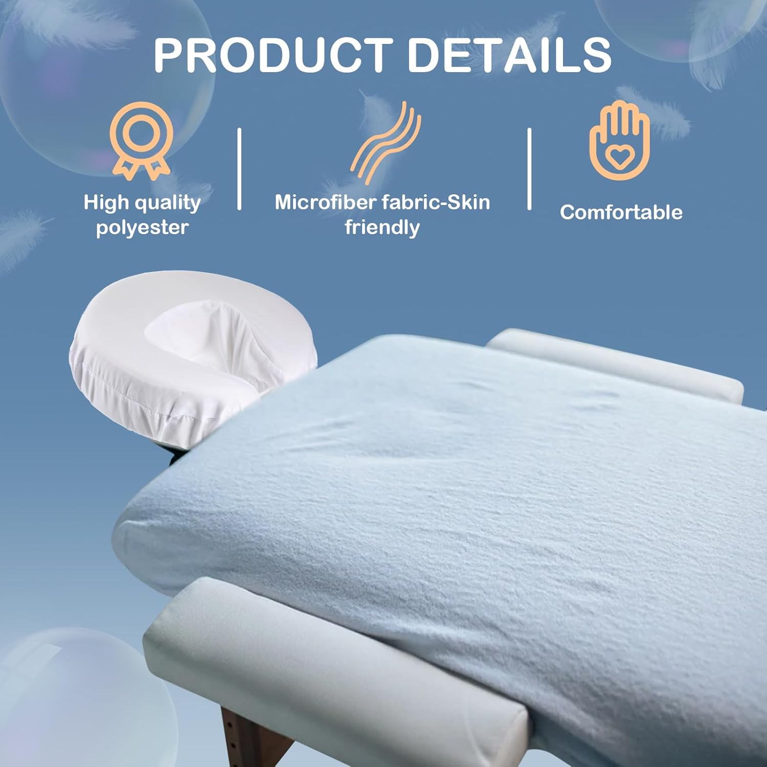 12 Pcs Face Cradle Covers for Massage Head Rest Microfiber Reusable Soft Thicker Massage Table Face Covers Oil Proof Headrest Cradle Sheets for Spa Beauty White