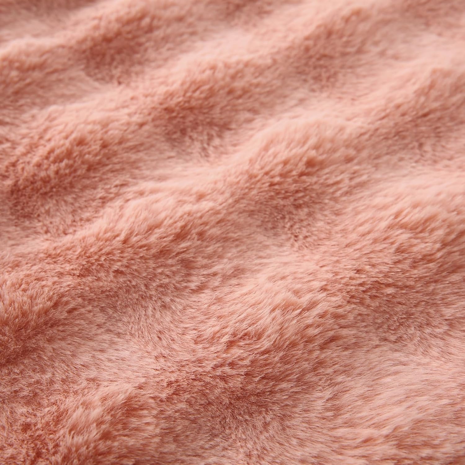 Faux Fur Plush Pillow with Inserts Set of 2, Soft 18" x 18" Decorative Throw Pillows, Square Boho Medium Plaid Pillow for Couch, Bed, Sofa Bedroom Decor Pink