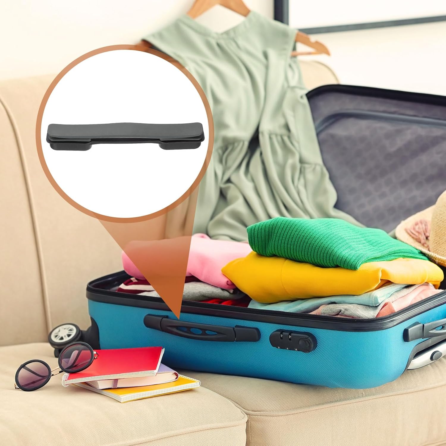 2 Pcs Luggage Handle Replacement 8.5 Inch Suitcase Handle Carry Strap Plastic Pull Handle Grip Luggage Replacement Parts with Screws for Suitcase Box Luggage Case, Dark Grey