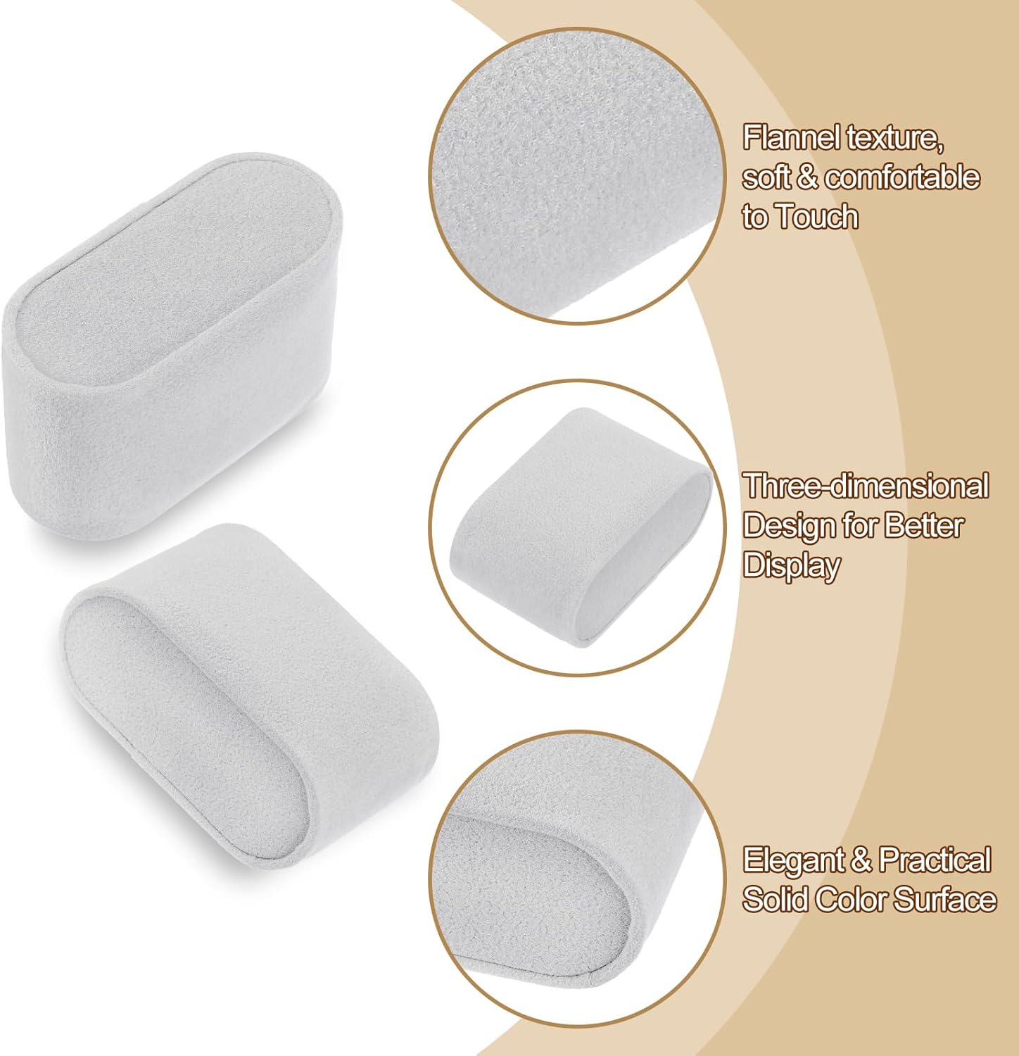 12 Pcs Watch Display Pillow, 2.8x1.7x1.2 Inch Flannelette Bracelet Pillows, Display Storage Cushion for Watch Bangle Jewelry, Grey