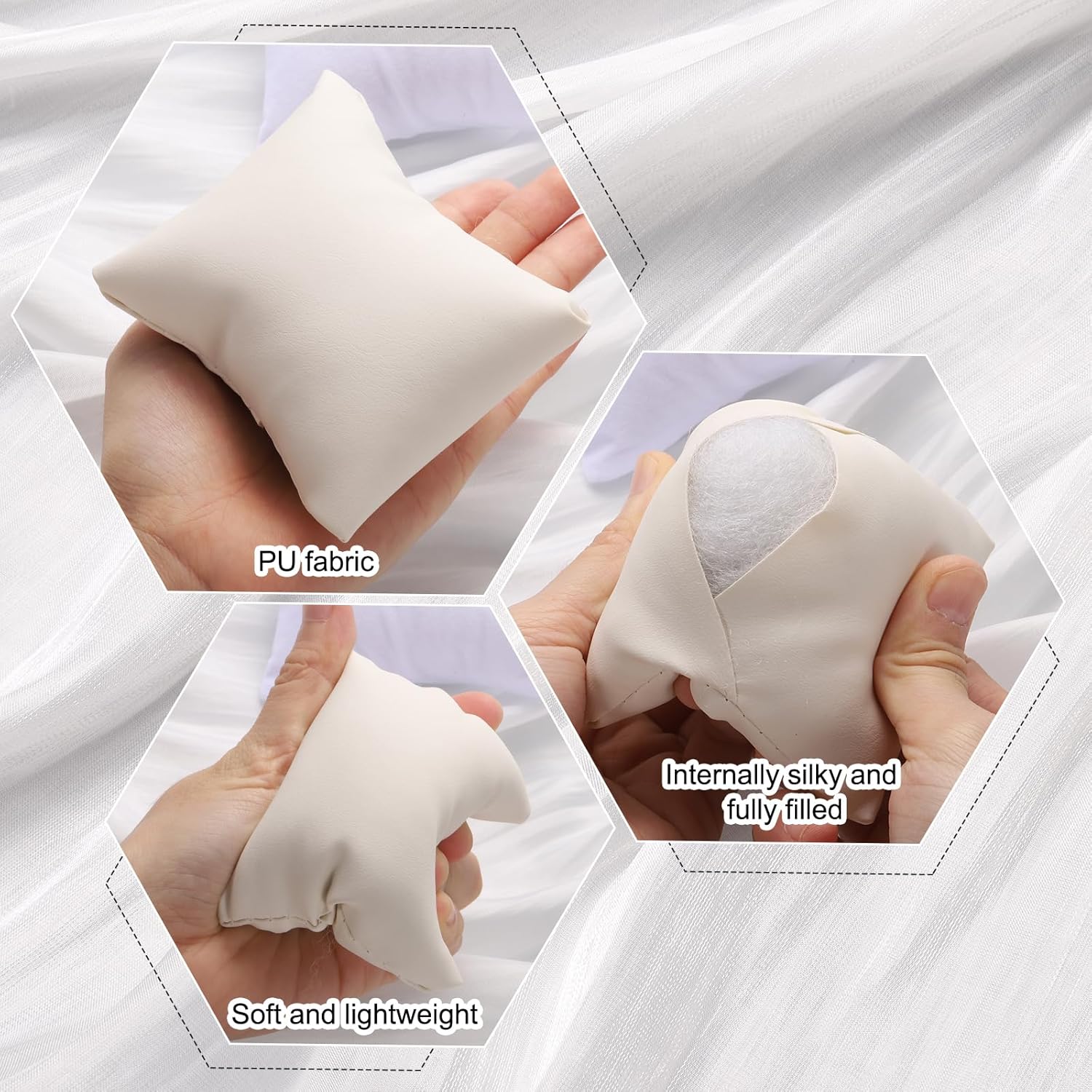 6pcs Leather Watch Pillows, Jewelry Display Pillow for Bracelet, Watch, Anklet, Bangle, Dangle Earring and Necklace Pink
