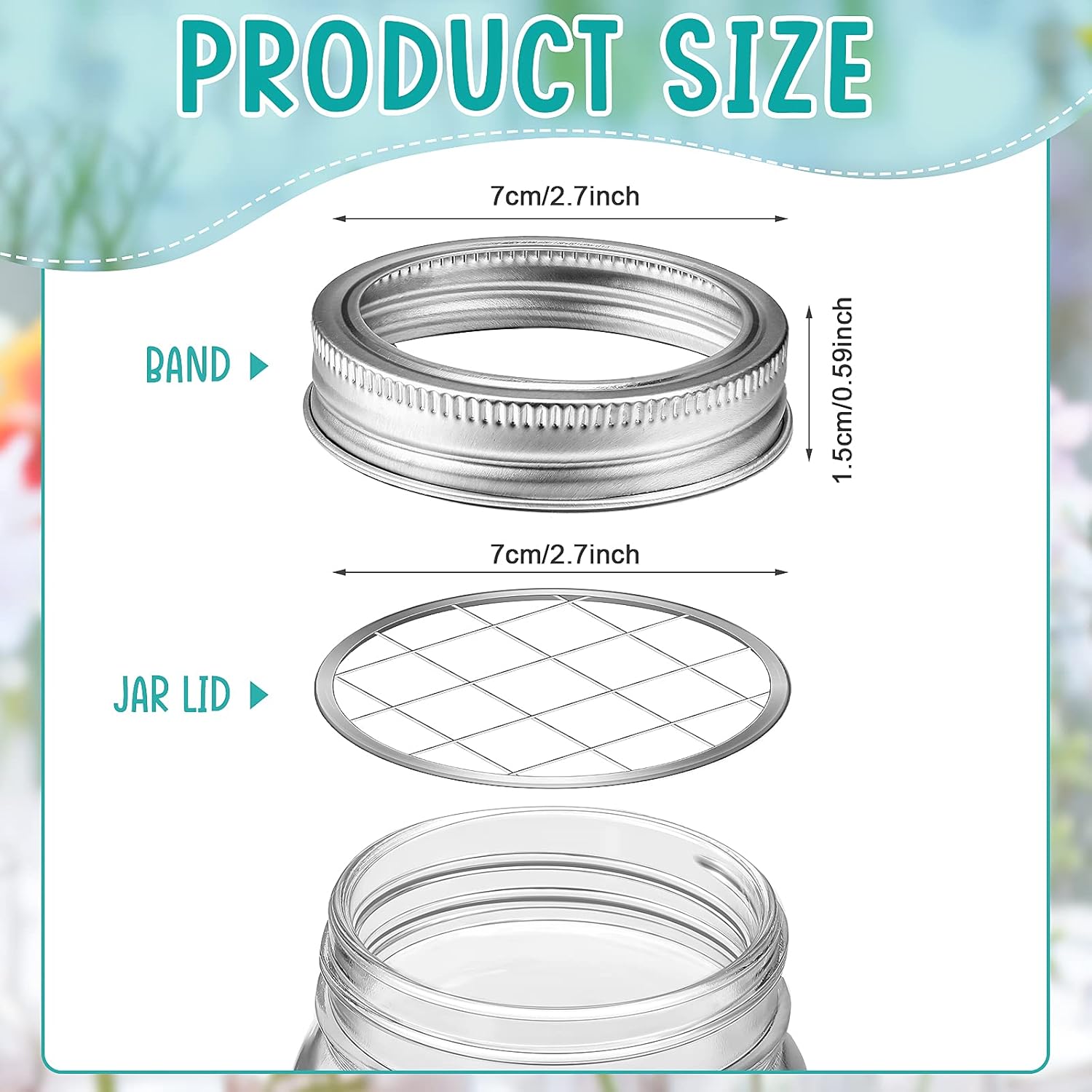 Mason Flower Jar Frog Lid Metal Insert Mason Grid Flower Organizer Frog Lid Insert for Regular Mouth Canning Jars 12 Sets