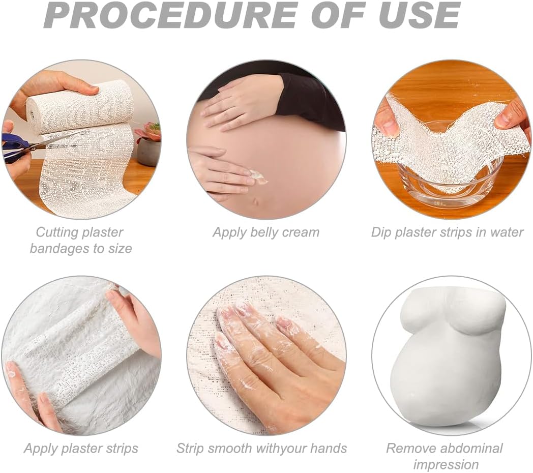 Plaster Cloth 5 Pack Plaster Gauze Bandage Roll Plaster of Paris for Crafts Belly Cast Art Project Mask Making Sculptures and Body Casts, 7.9inch X 106 inch