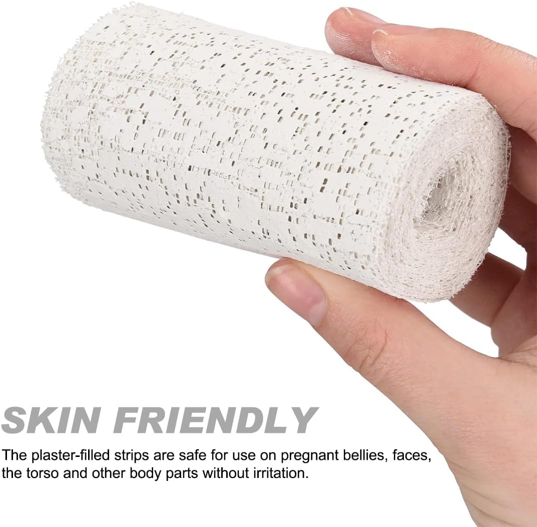 Plaster Cloth 5 Pack Plaster Gauze Bandage Roll Plaster of Paris for Crafts Belly Cast Art Project Mask Making Sculptures and Body Casts, 7.9inch X 106 inch