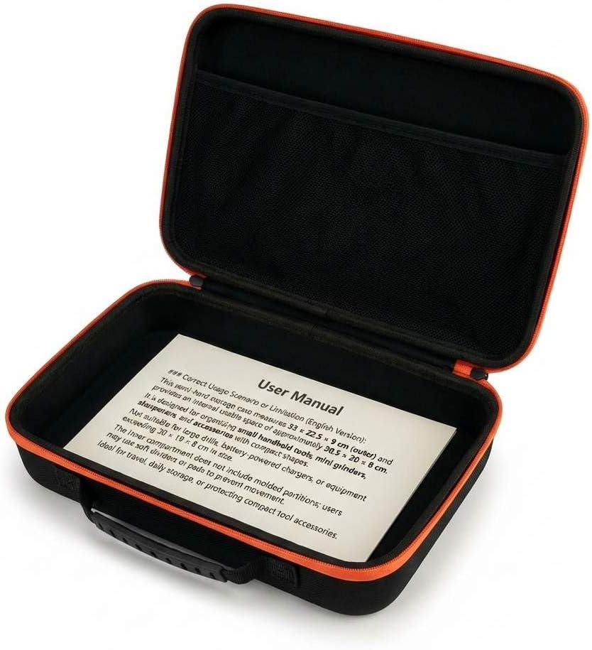 Compact Tool Storage Case 33×22.5×9cm – Shock‑Resistant Portable Organizer for Small Tools, Accessories & Sharpeners