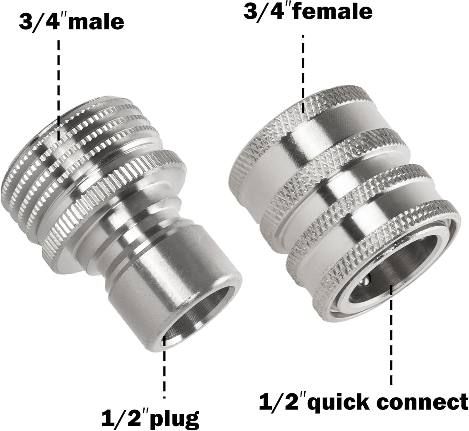 Pressure Washer Adapter Set, Stainless Steel Quick Disconnect Kit with M22 Metric Male Thread Quick Connector, M22 Swivel to 3/8'' Quick Connect, 3/4" to Quick Release, 8 Pack