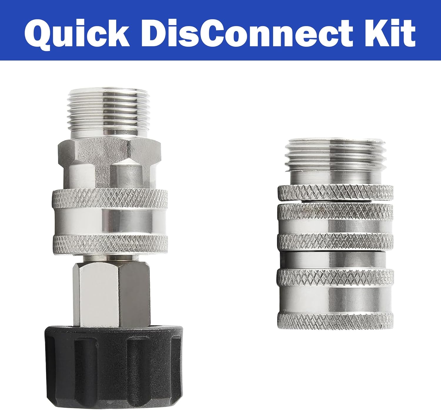Pressure Washer Adapter Set, Stainless Steel Quick Disconnect Kit with M22 Metric Male Thread Quick Connector, M22 Swivel to 3/8'' Quick Connect, 3/4" to Quick Release, 8 Pack