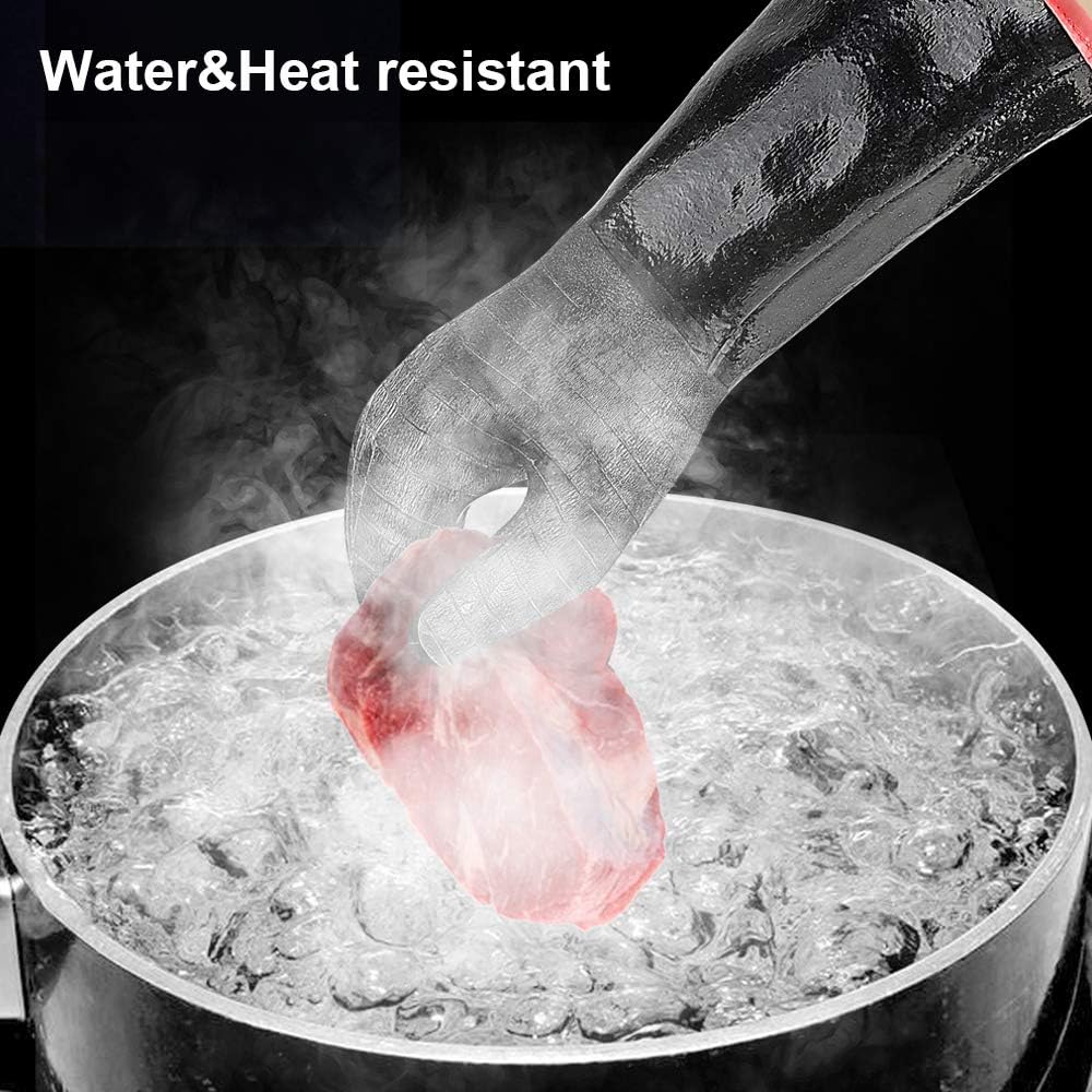 932°F Extreme Heat Resistant Gloves for Grill BBQ, Waterproof Long Sleeve Pit Grill Gloves for Fryer, Baking, Oven,Smoker,Fireproof, Oil Resistant Neoprene Coating 14-Inch