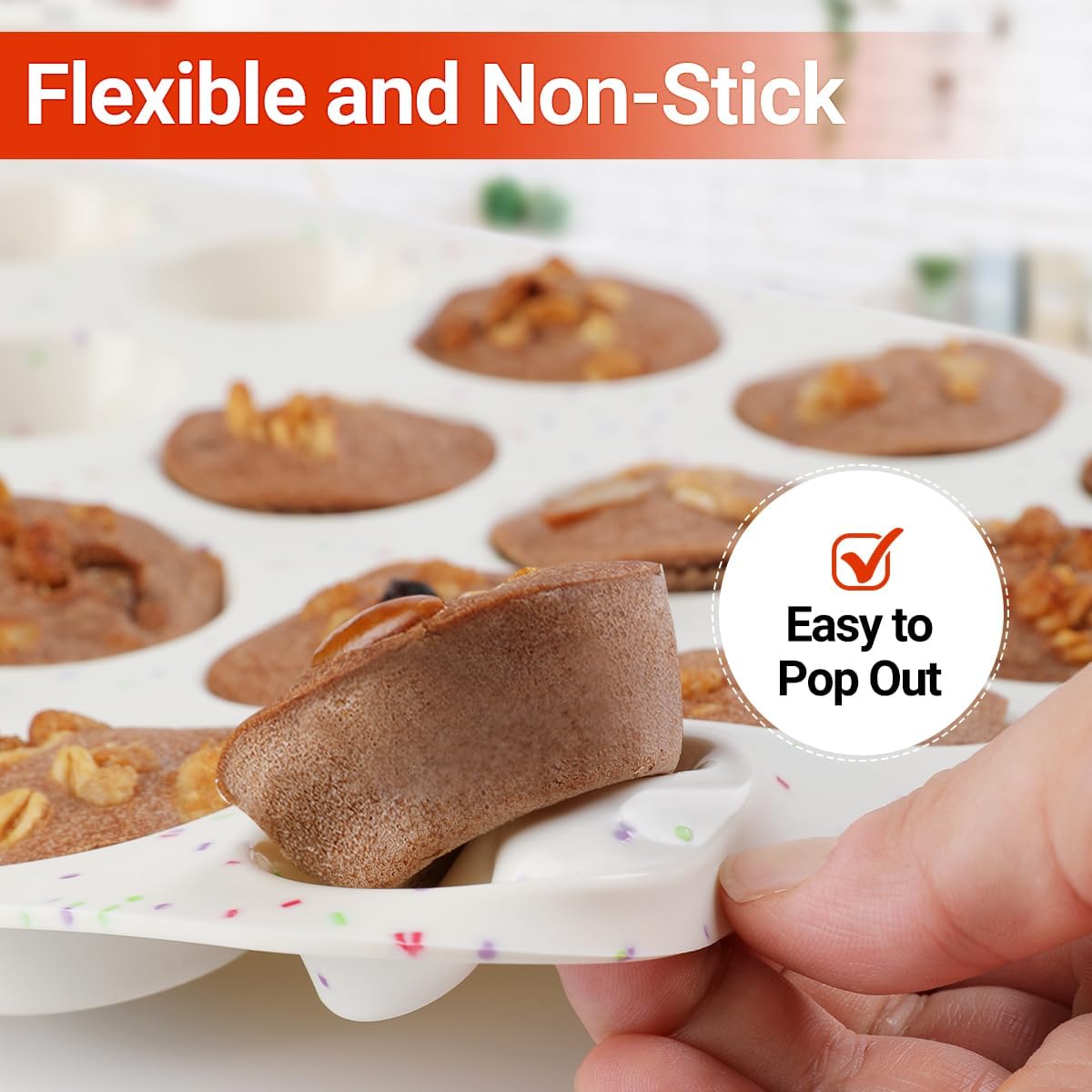 Silicone Mini Muffin Pan 24 Cups & Silicone Jumbo Muffin Pan 6 Cups
