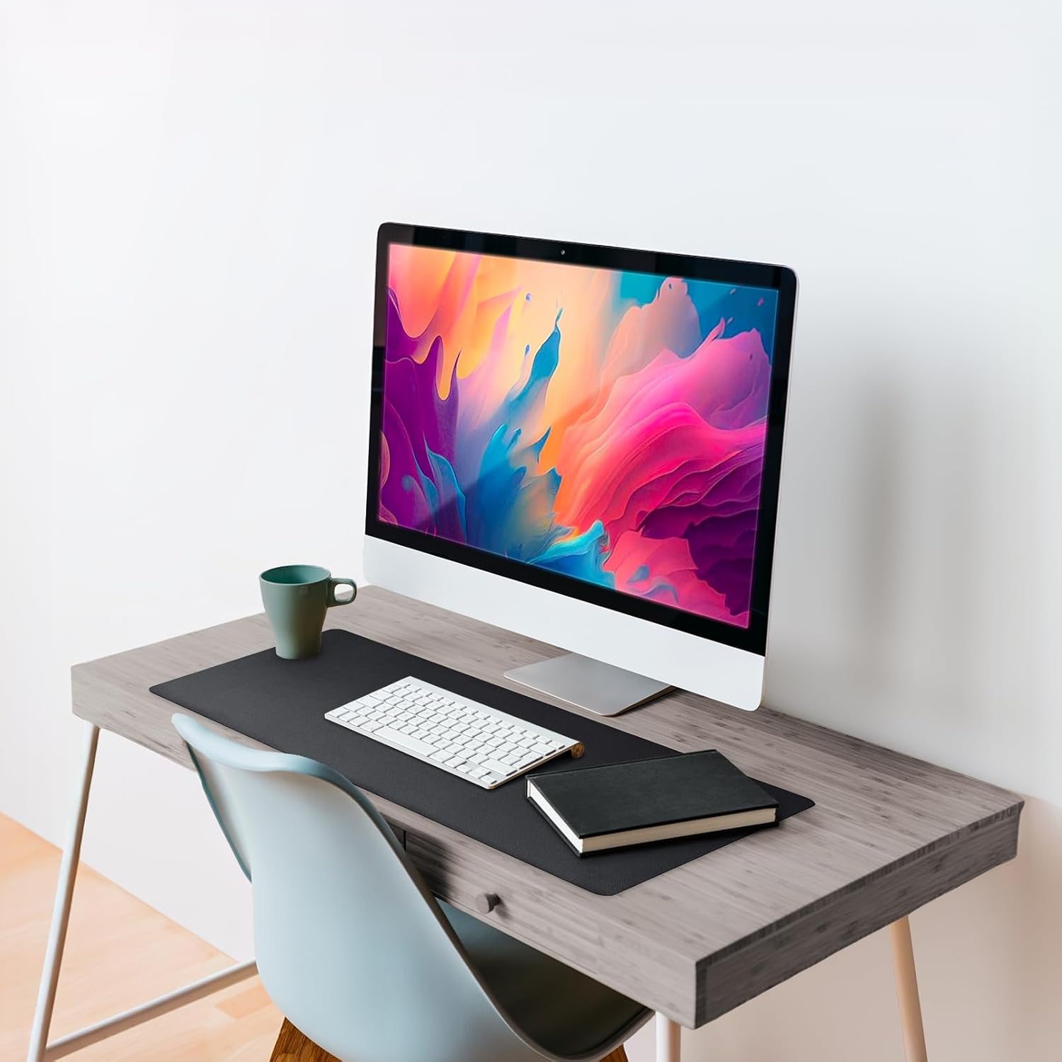 Leather Desk Pad 36" x 20", Office Desk Mat Waterproof Black - Premium Quality - Smooth Mouse Writing Surface - Maximum Protection Dual-Sided Pu Leather Blotter for Desk Office/Home