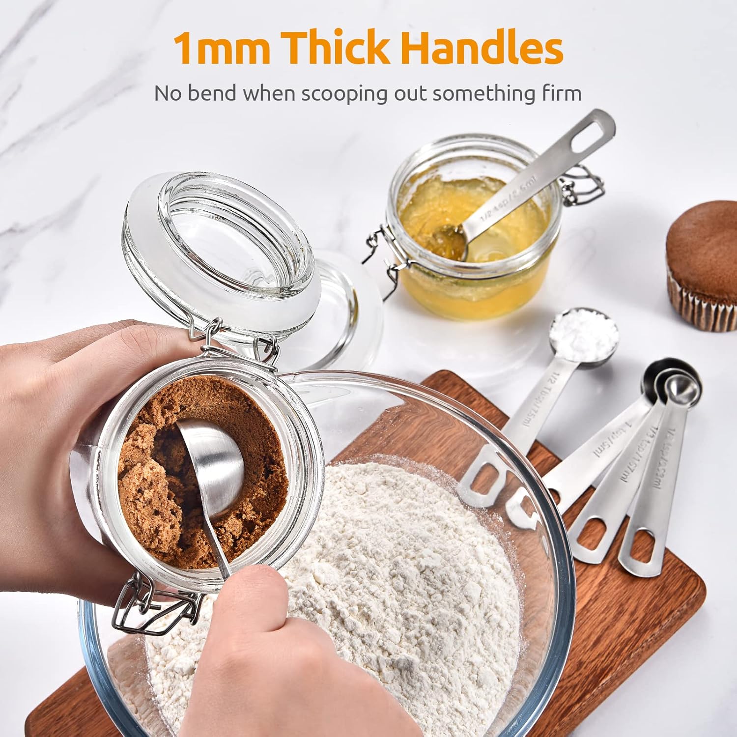 Measuring Spoons: 18/8 Stainless Steel Measuring Spoons Set of 9 Piece: 1/16 TSP, 1/8 TSP, 1/4 TSP, 1/3 TSP, 1/2 TSP, 3/4 TSP, 1 TSP, 1/2 tbsp & 1 tbsp Dry and Liquid Ingredients