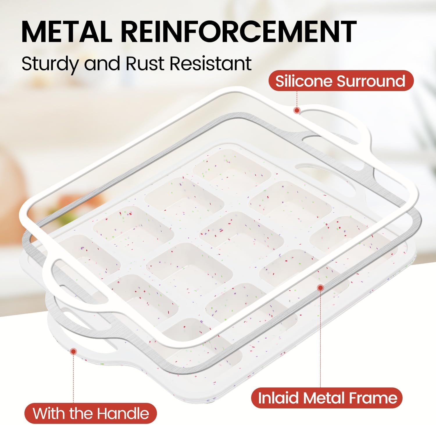 Silicone Mini Loaf Pan with Metal Frame & Silicone Bread Loaf Pans