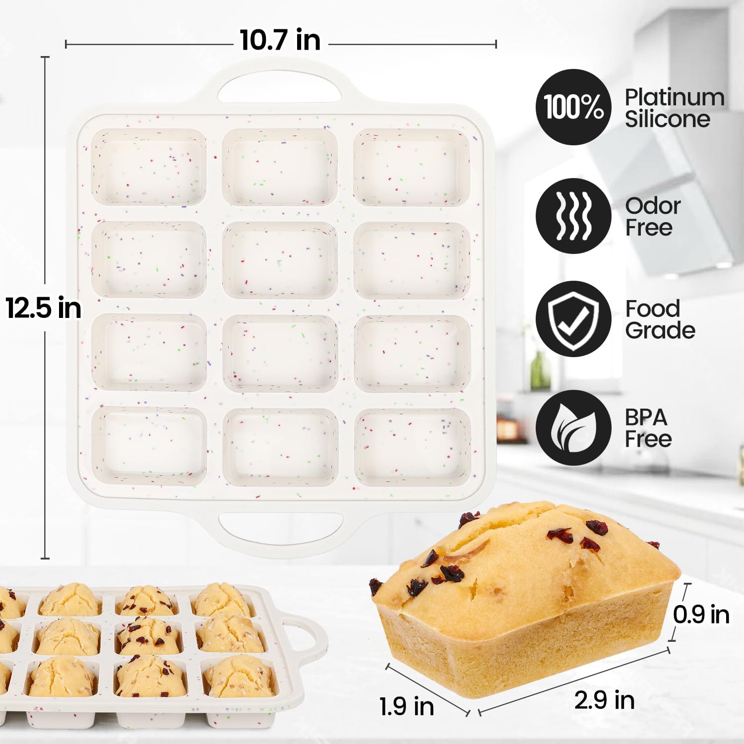 Silicone Mini Loaf Pan with Metal Frame & Silicone Bread Loaf Pans