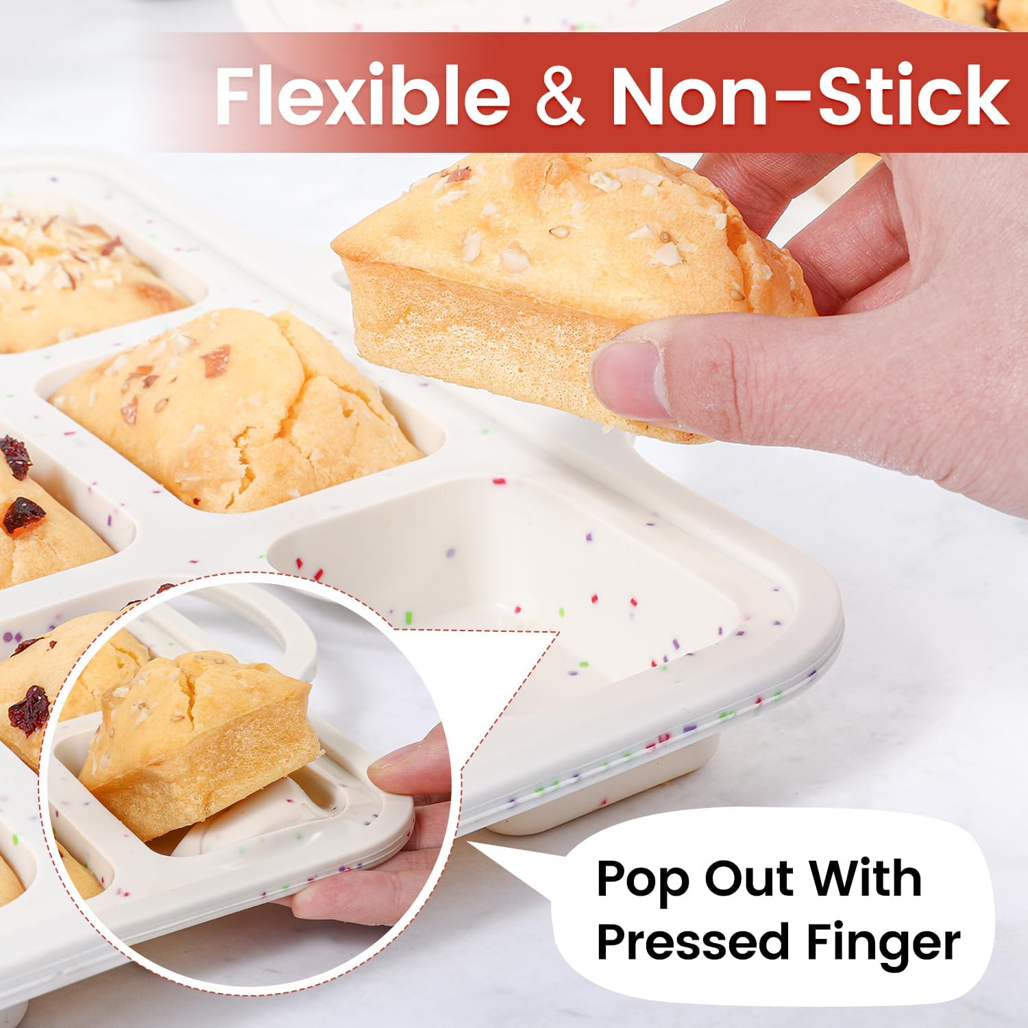 Silicone Mini Loaf Pan with Metal Frame & Silicone Bread Loaf Pans
