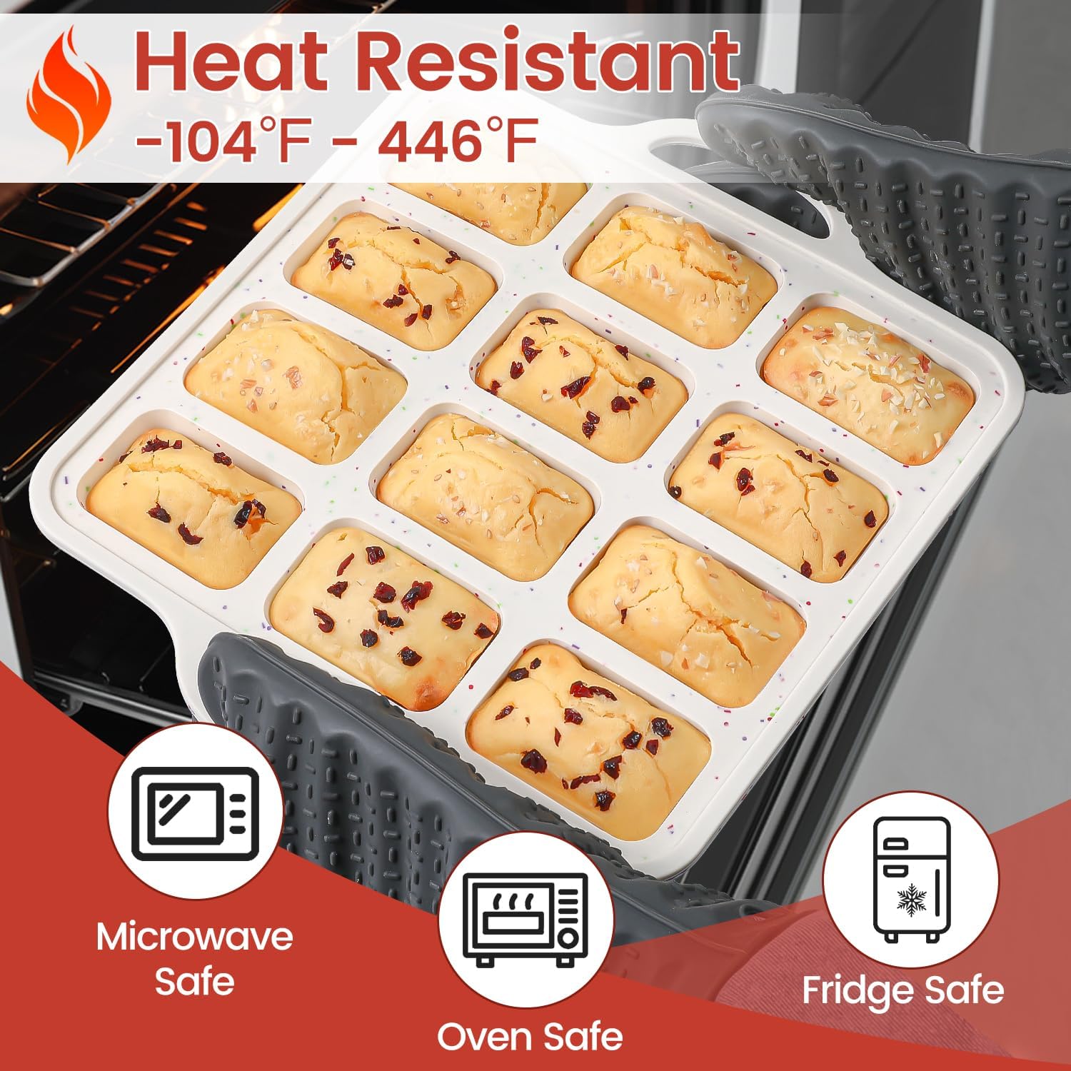 Silicone Mini Loaf Pan with Metal Frame & Silicone Bread Loaf Pans
