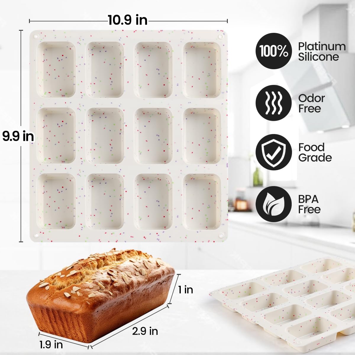 Silicone Mini Loaf Pan with Metal Frame & Silicone Bread Loaf Pans