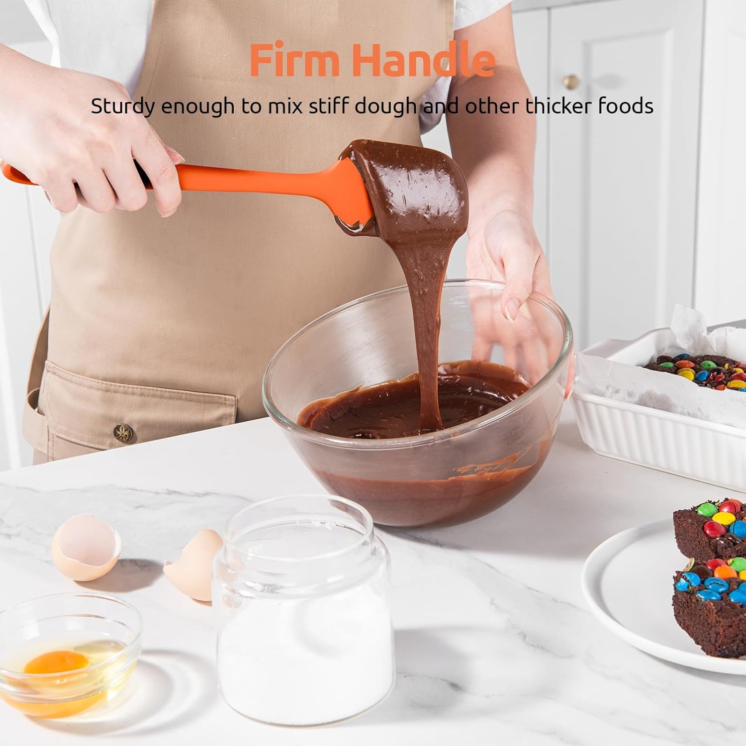 600ºF Heat Resistant Silicone Spatulas: Kitchen Cooking Mixing Utensils 4PCS, Orange and 8"+10"+12" Kitchen Cooking Tweezer: 18/8 Stainless Steel Food-Grade Metal Food Tong Pointed Tip