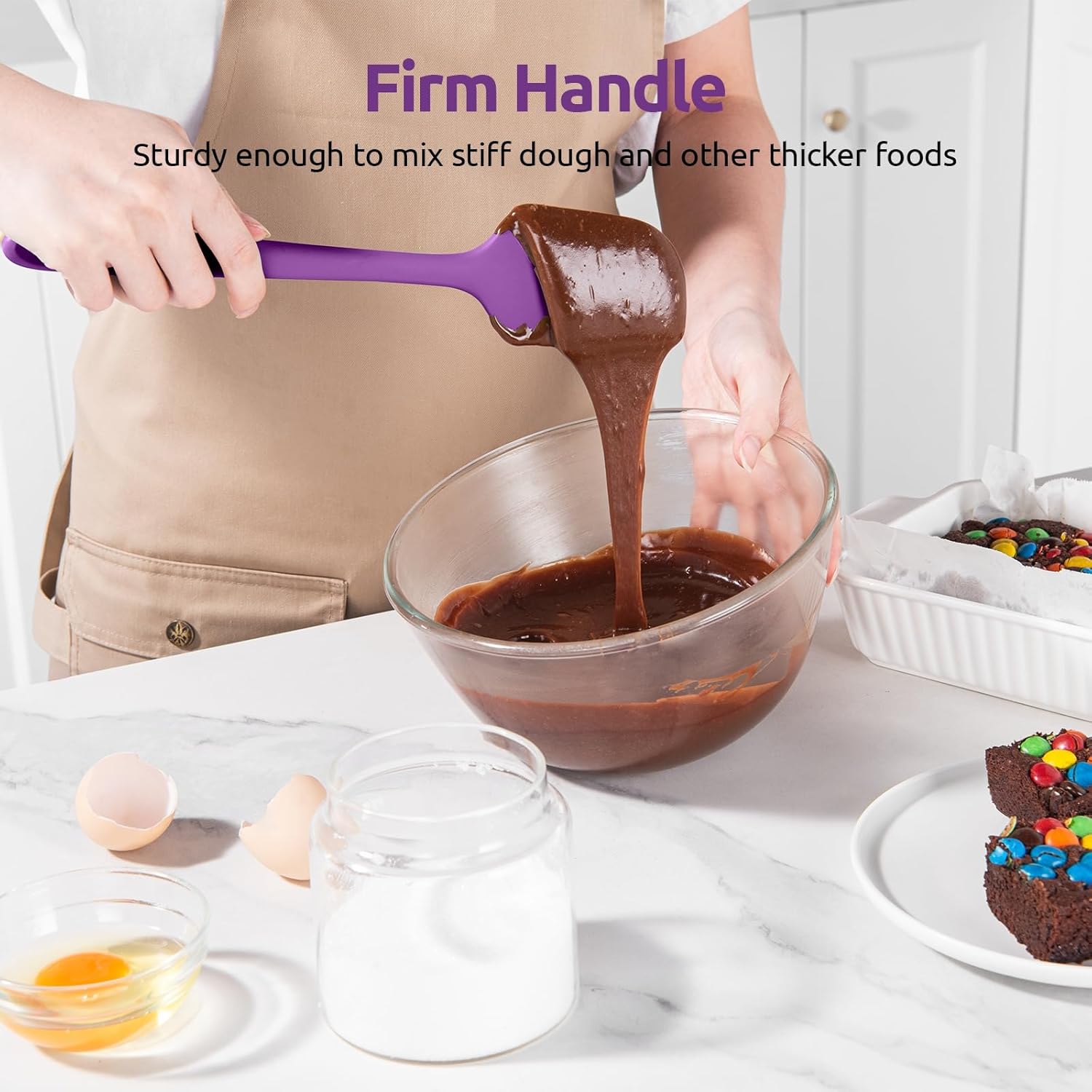 600ºF Heat Resistant Silicone Spatulas: Kitchen Cooking Mixing Utensils 4PCS, Purple and 8"+10"+12" Kitchen Cooking Tweezer: 18/8 Stainless Steel Food-Grade Metal Food Tong Pointed Tip