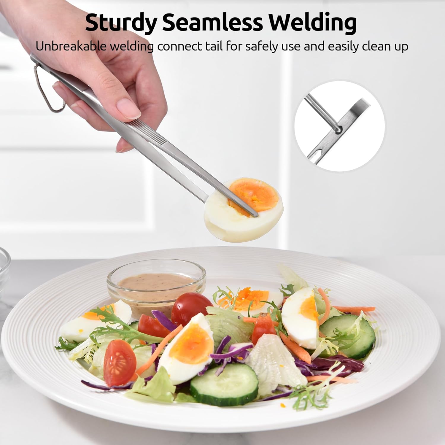 600ºF Heat Resistant 7/9/12 inches Silicone Cooking Tongs with Non Stick Rubber Tips Purple and 8"+10"+12" Kitchen Tweezer Set: 18/8 Stainless Steel Food-Grade Metal Food Tong Pointed Tip