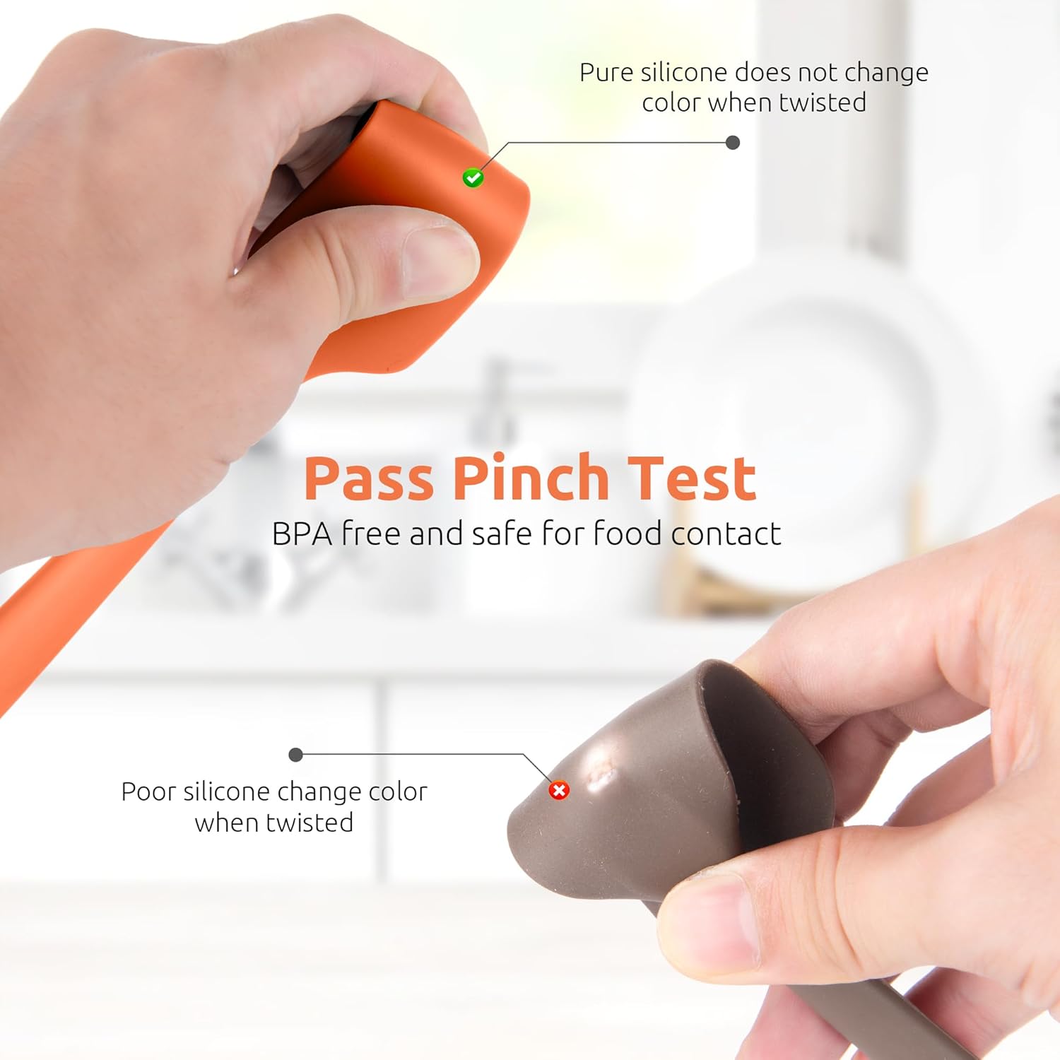 Small Mini Silicone Spatula: 9×2inch 600ºF Heat-Resistant Food-Grade Jar Scraper Orange and 8in Kitchen Plating Tweezer: 18/8 Stainless Steel Food-Grade Metal Food Tong Pointed Tip