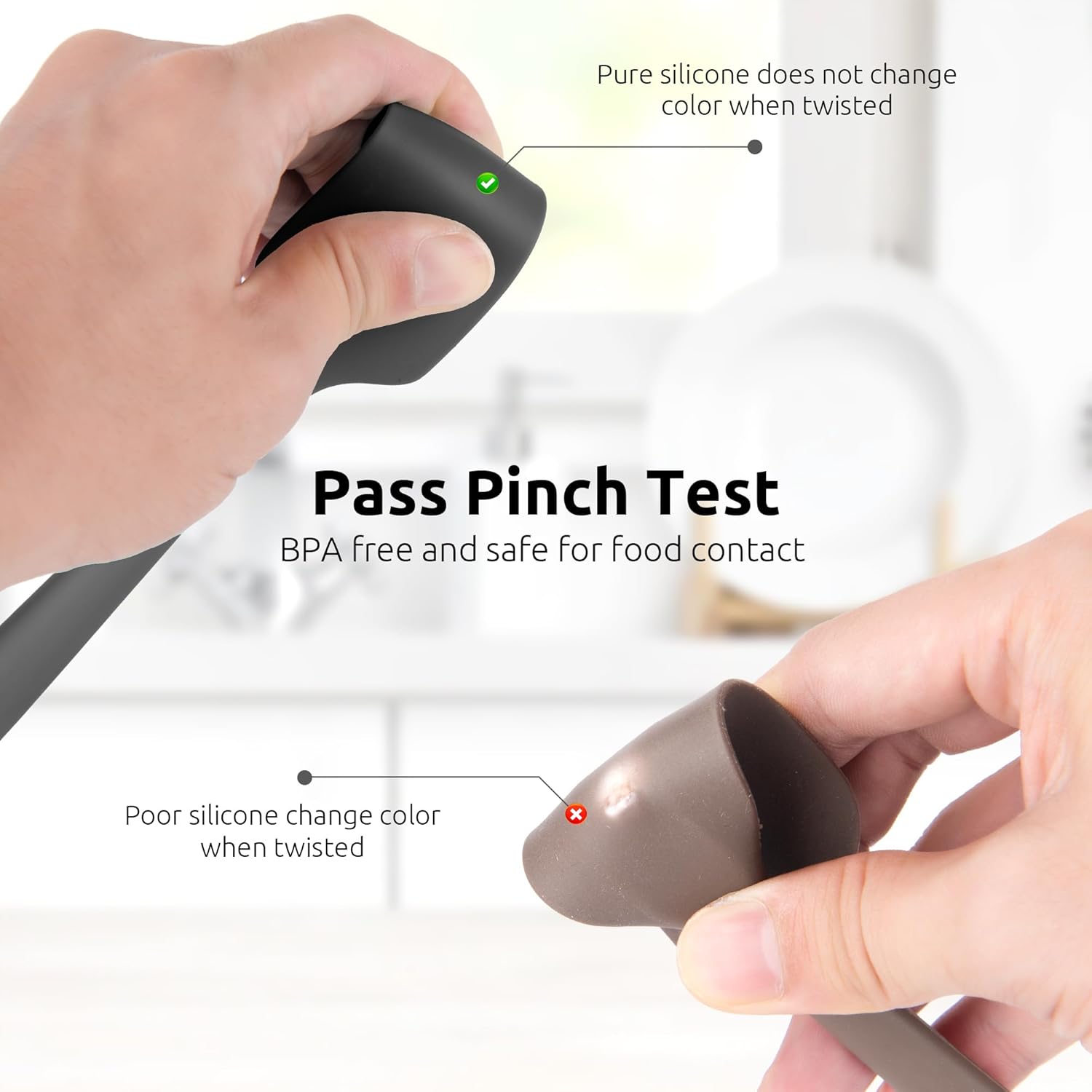 Small Mini Silicone Spatula: 9×2inch 600ºF Heat-Resistant Food-Grade Jar Scraper Black and 8in Kitchen Plating Tweezer: 18/8 Stainless Steel Food-Grade Metal Food Tong Pointed Tip