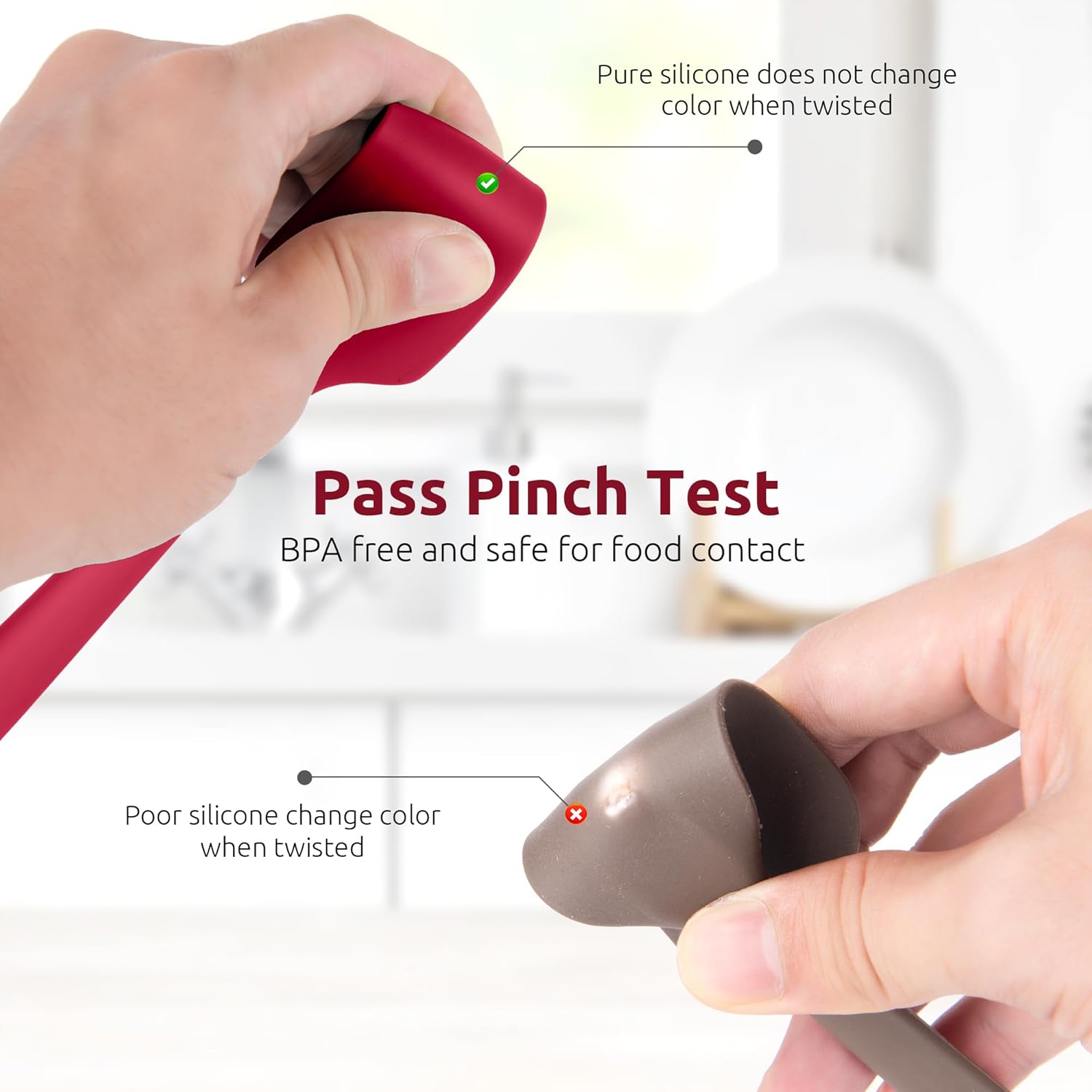 Small Mini Silicone Spatula: 9×2inch 600ºF Heat-Resistant Food-Grade Jar Scraper Red and 8in Kitchen Plating Tweezer: 18/8 Stainless Steel Food-Grade Metal Food Tong Pointed Tip