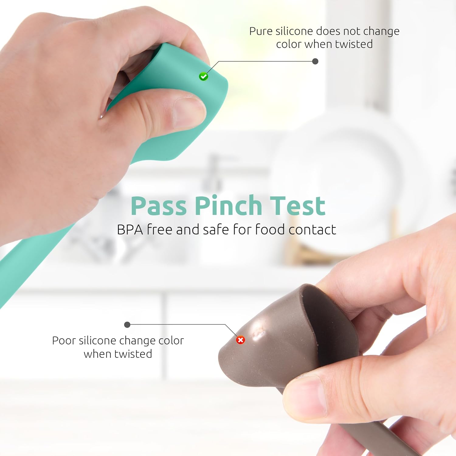 Small Mini Silicone Spatula: 9×2inch 600ºF Heat-Resistant Food-Grade Jar Scraper Aqua Sky and 8in Kitchen Plating Tweezer: 18/8 Stainless Steel Food-Grade Metal Food Tong Pointed Tip