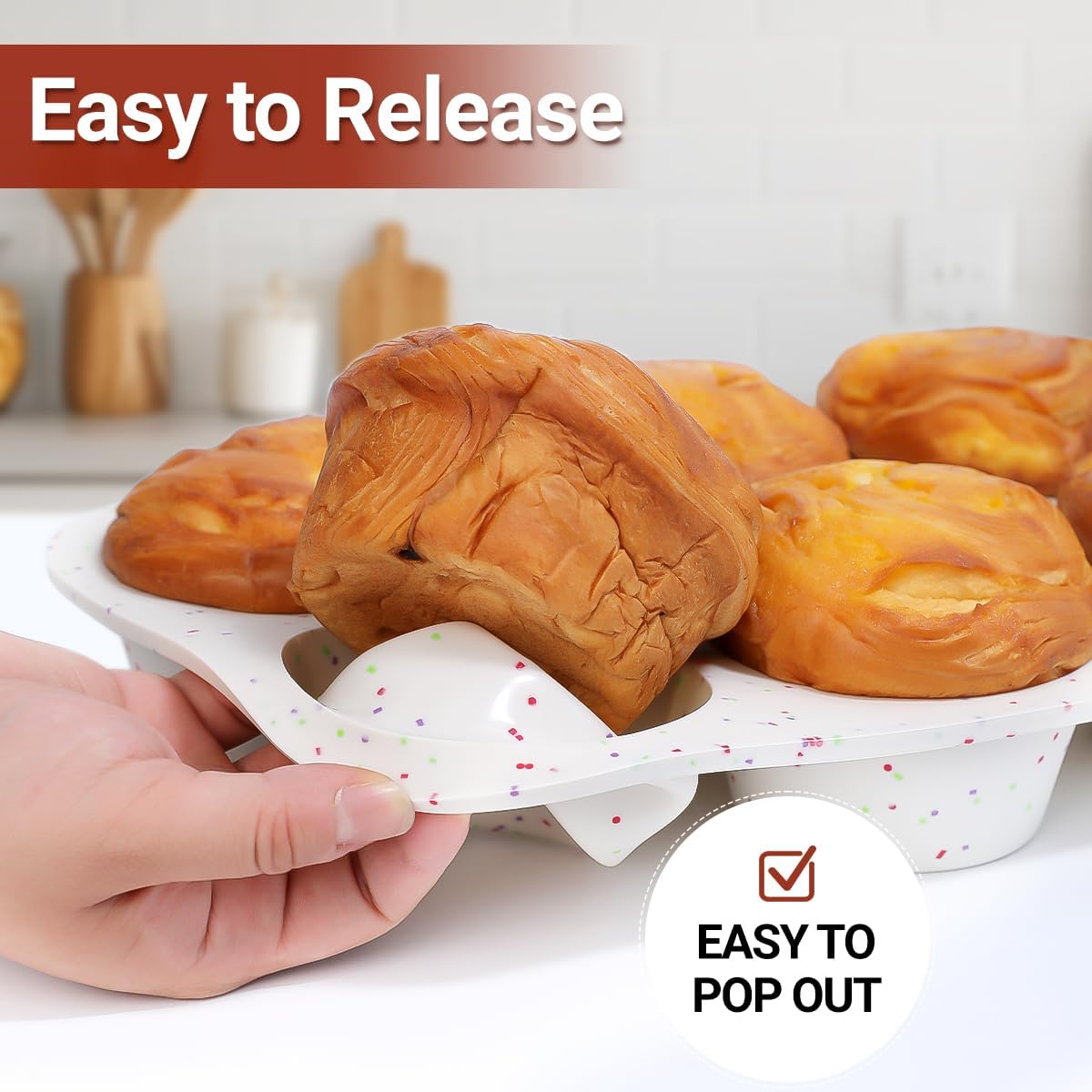 Silicone Muffin Pan, 24 Cups Nonstick Mini Cupcake Pan, Jumbo Muffin Pan, 3.5" Large 6 Cup for Baking Muffin, Cupcake, Egg Bites, Fat Bomb, Confetti