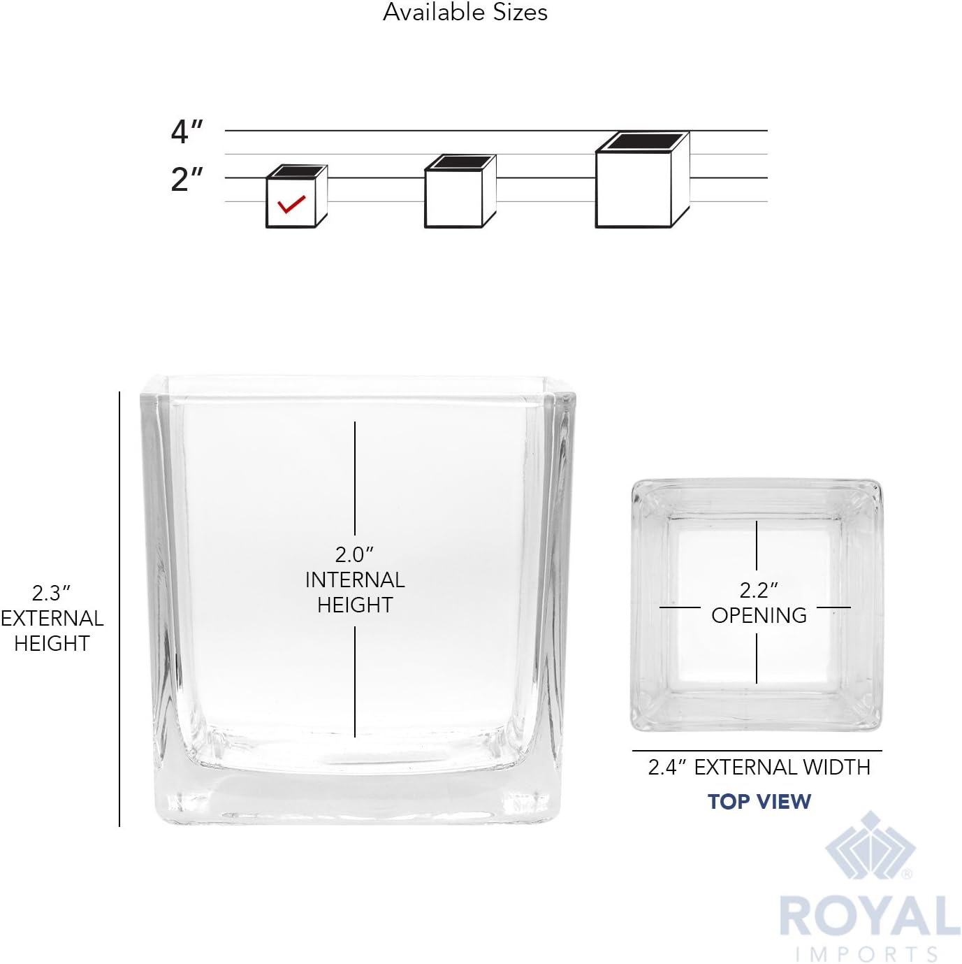 Flower Glass Vase Decorative Centerpiece for Home or Wedding - Clear Cube Shape, 2.5"x2.5"x2.5", Set of 12