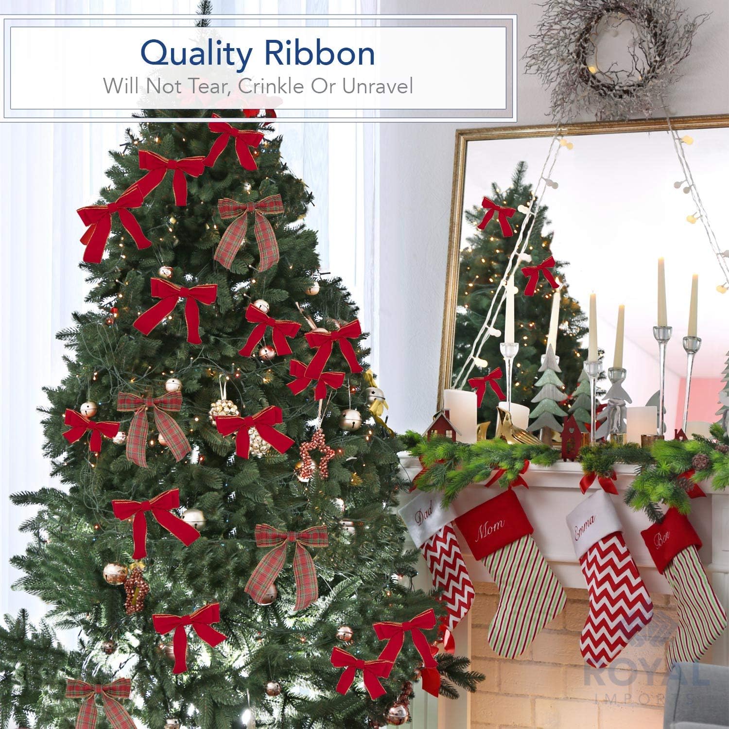 Wired Traditional Burgundy Christmas Waterproof Ribbon, Floral & Craft Decor - 2.5" #40 - 50 Yd 150' - Burgundy Wine Edge