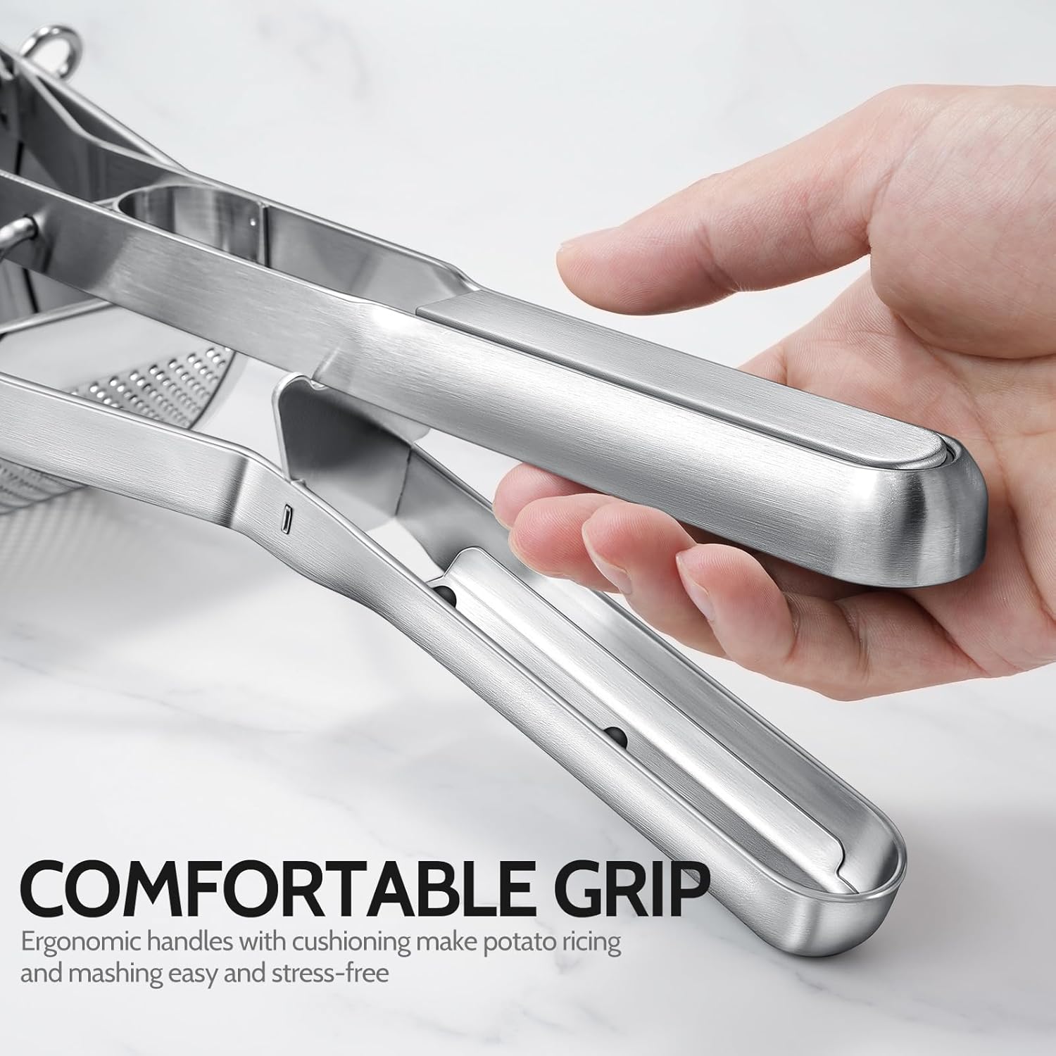 Potato Ricer, Stainless Steel Potato Masher for Commercial and Home Use