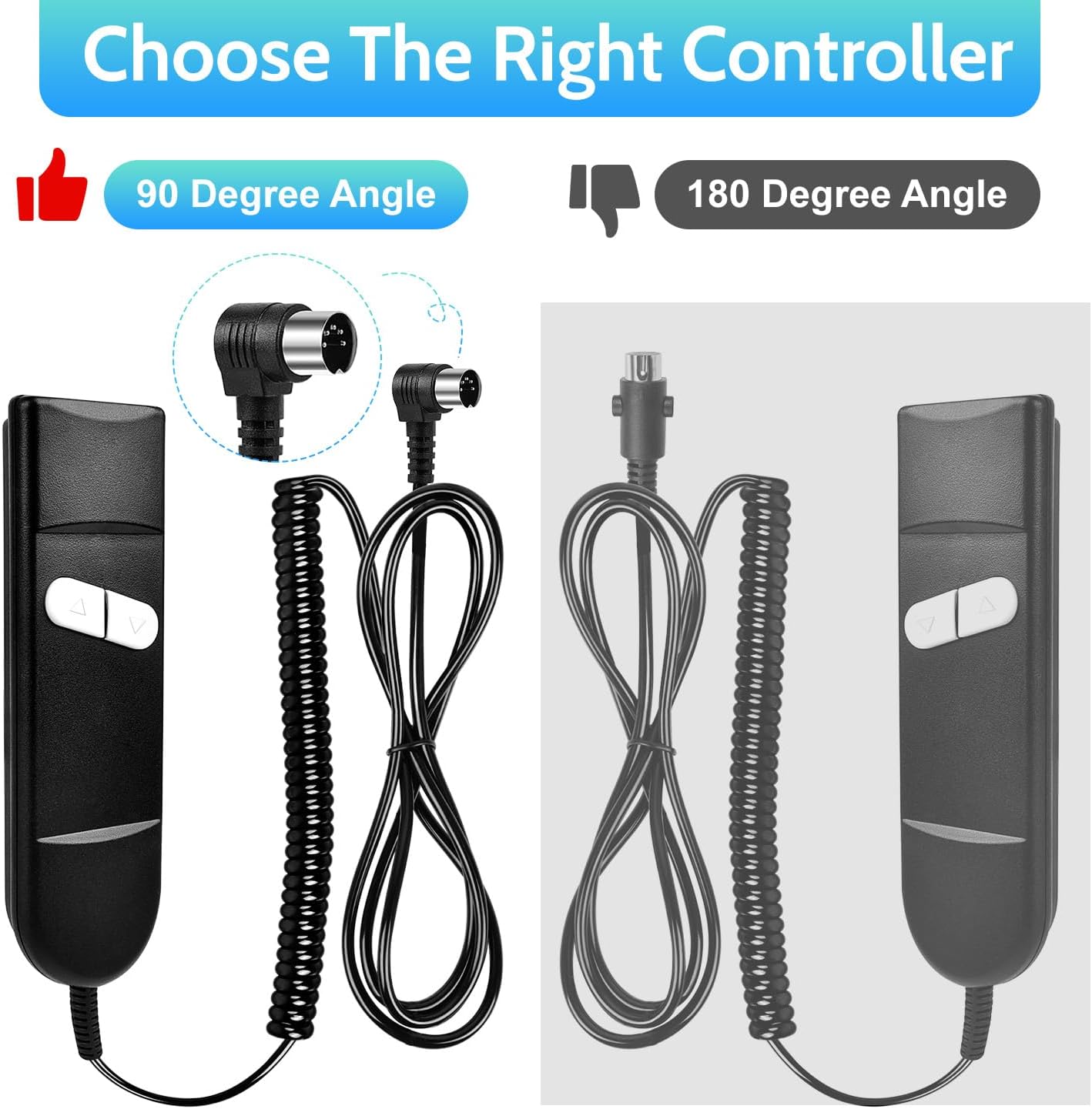Recliner Remote Lift Chair Remote Replacement 2 Button Up/Down 5-Pin Hand Controller for Lazyboy, Golden Limoss OKIN